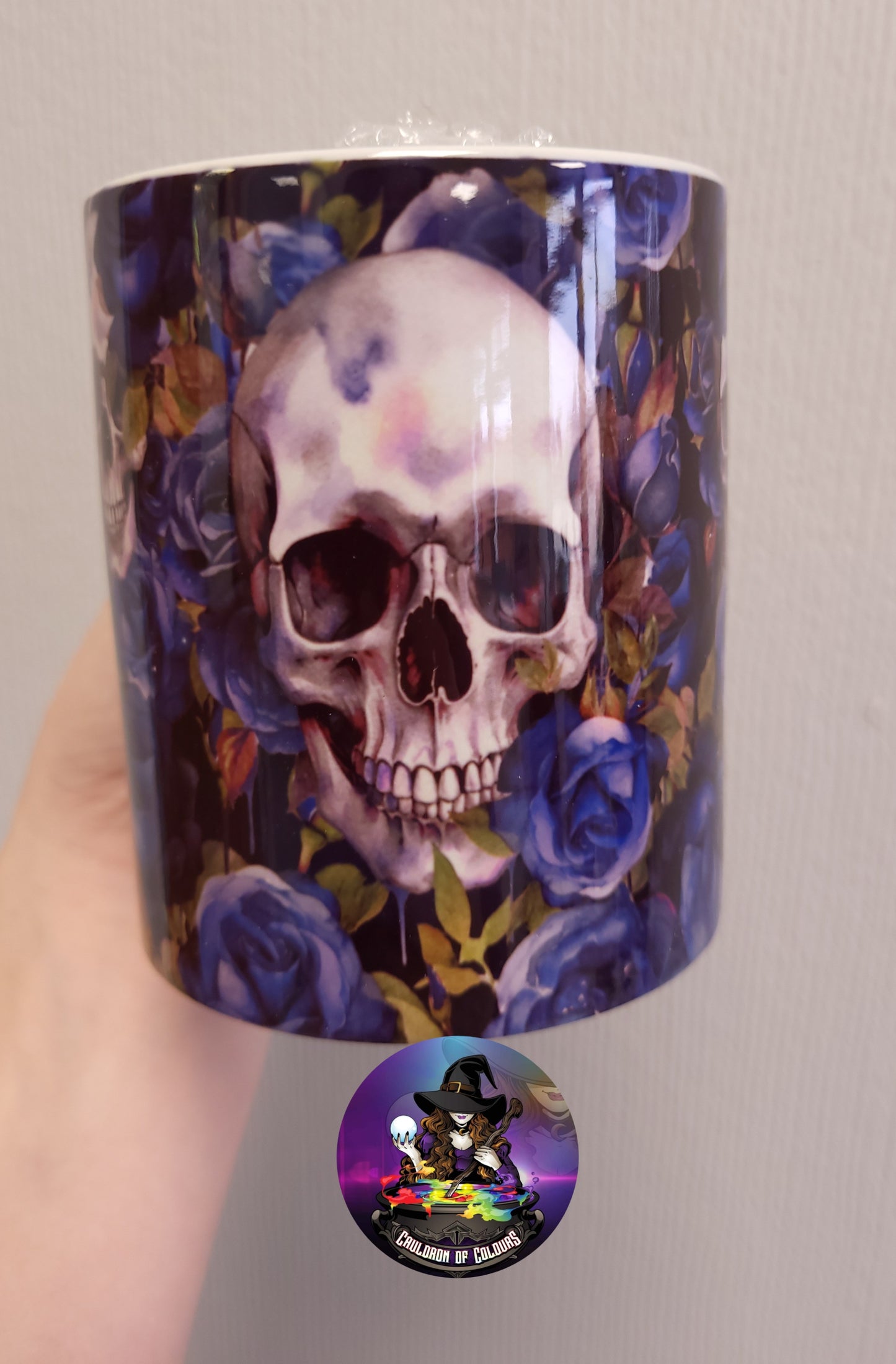 Skull & Blue Roses Mug