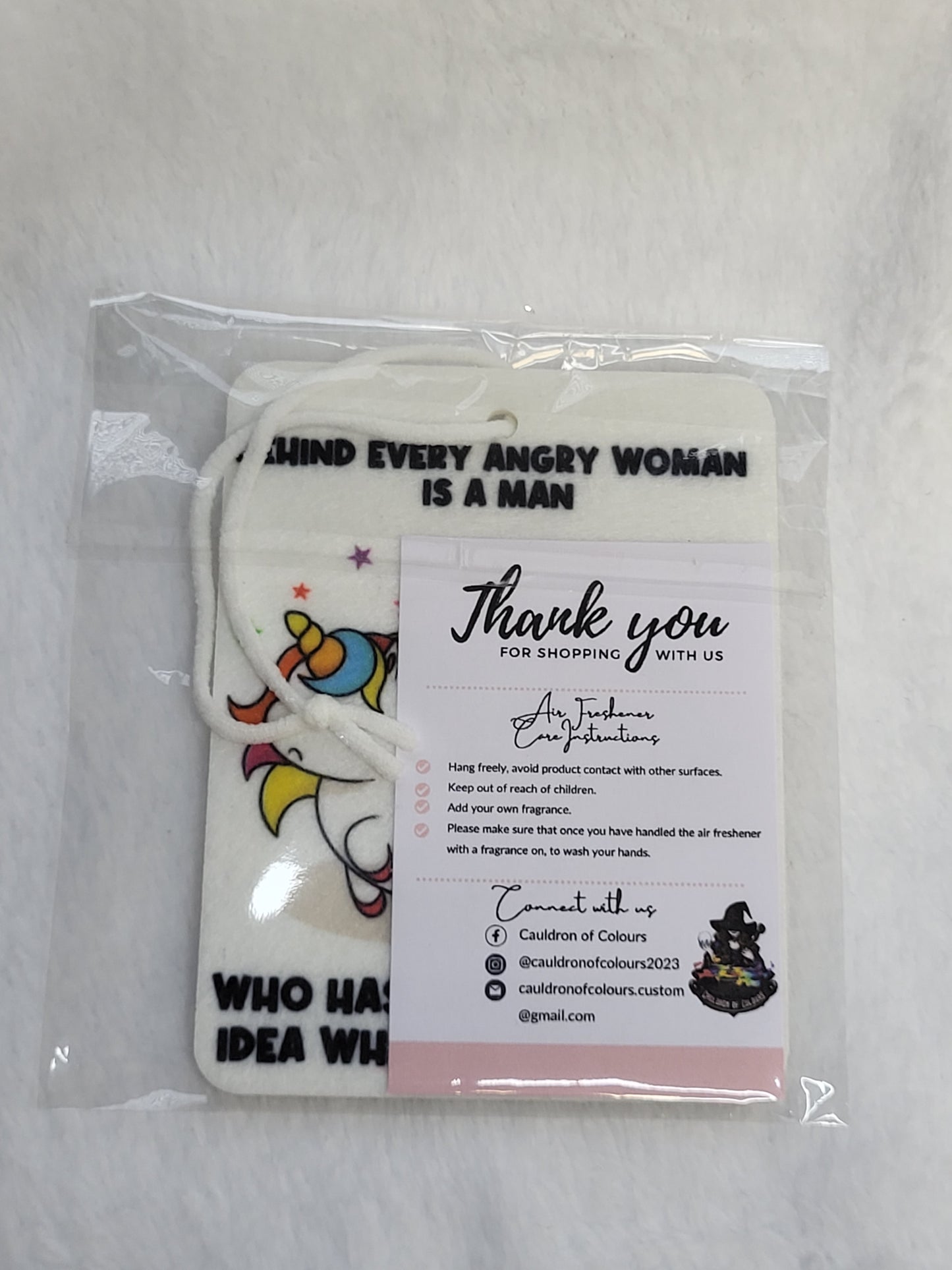 Behind every angry woman, Air freshener (Unscented)