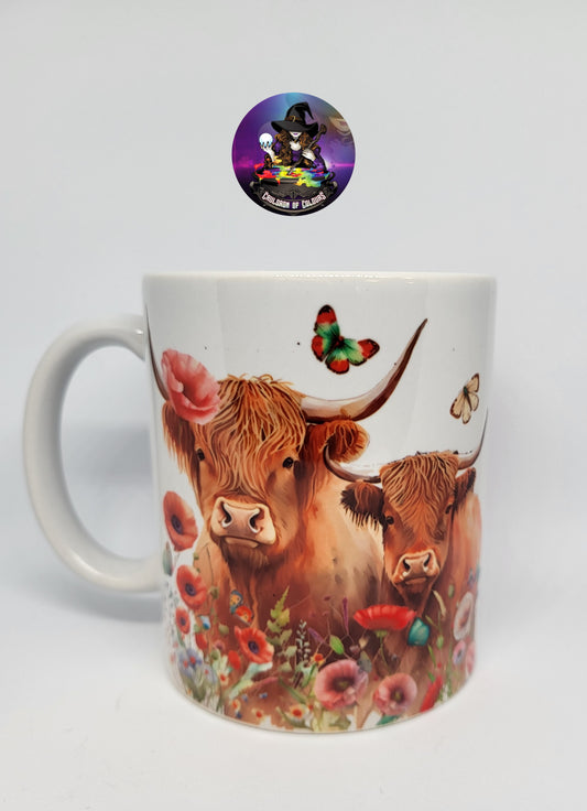 Highland Cow Mug, Coaster, Set options available