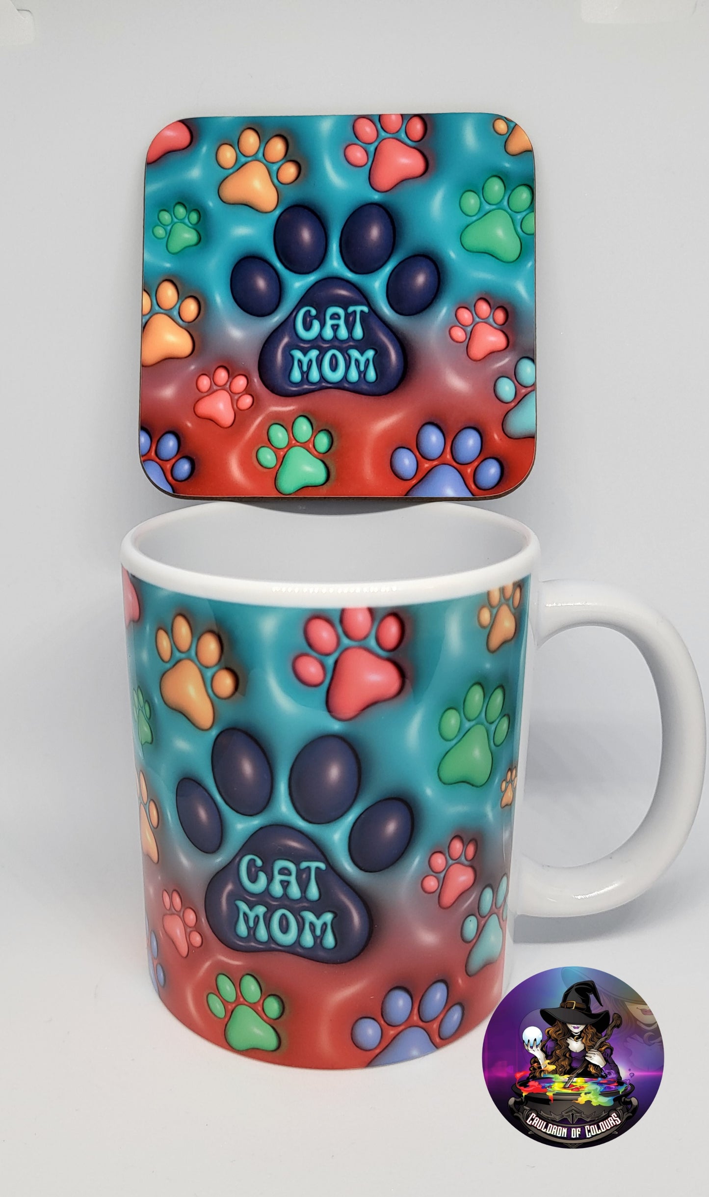 Cat Mom 3D inflated style design (Set option available)