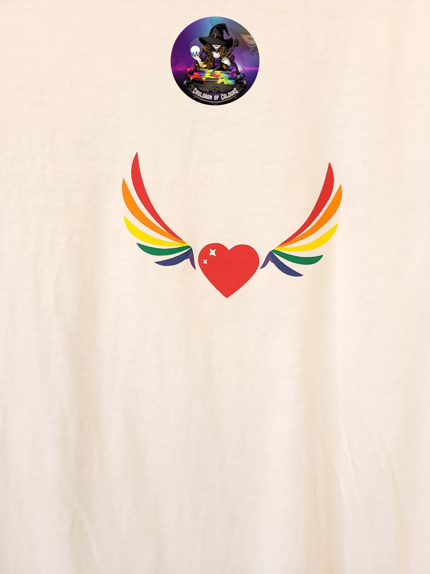 Rainbow T-shirt Pride, size Medium (Womens), White Shirt