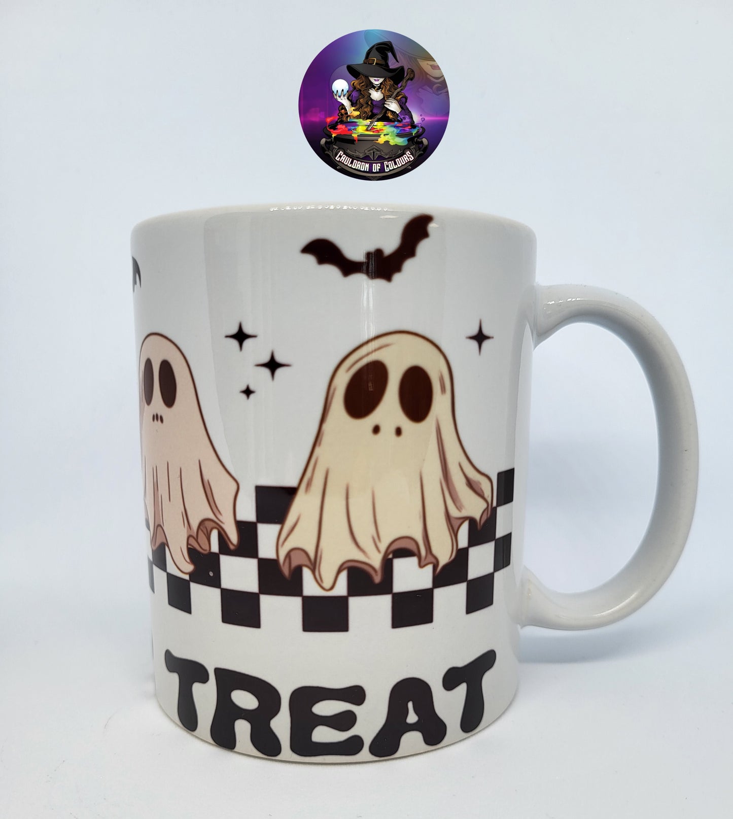 Trick or Treat Ghost Mug, 11 floz, Glossy finish