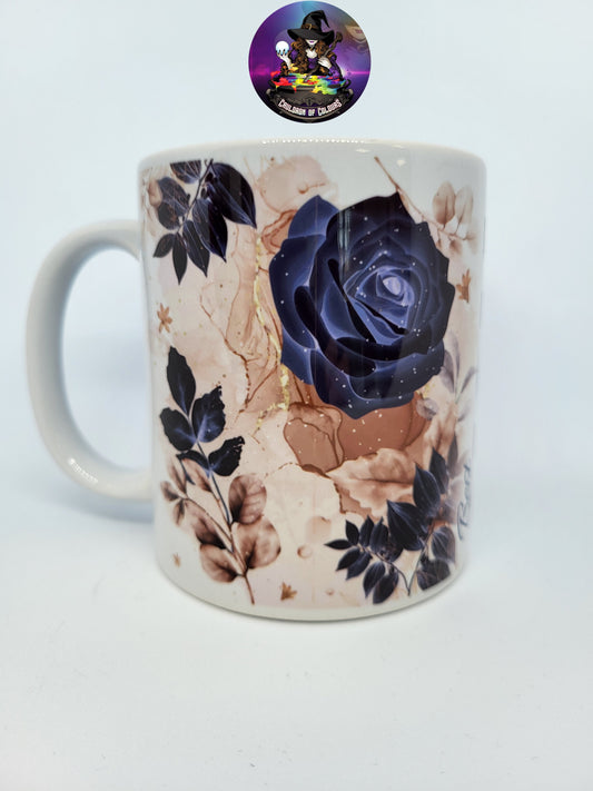 Mom Mug, 11 floz, Blue Roses