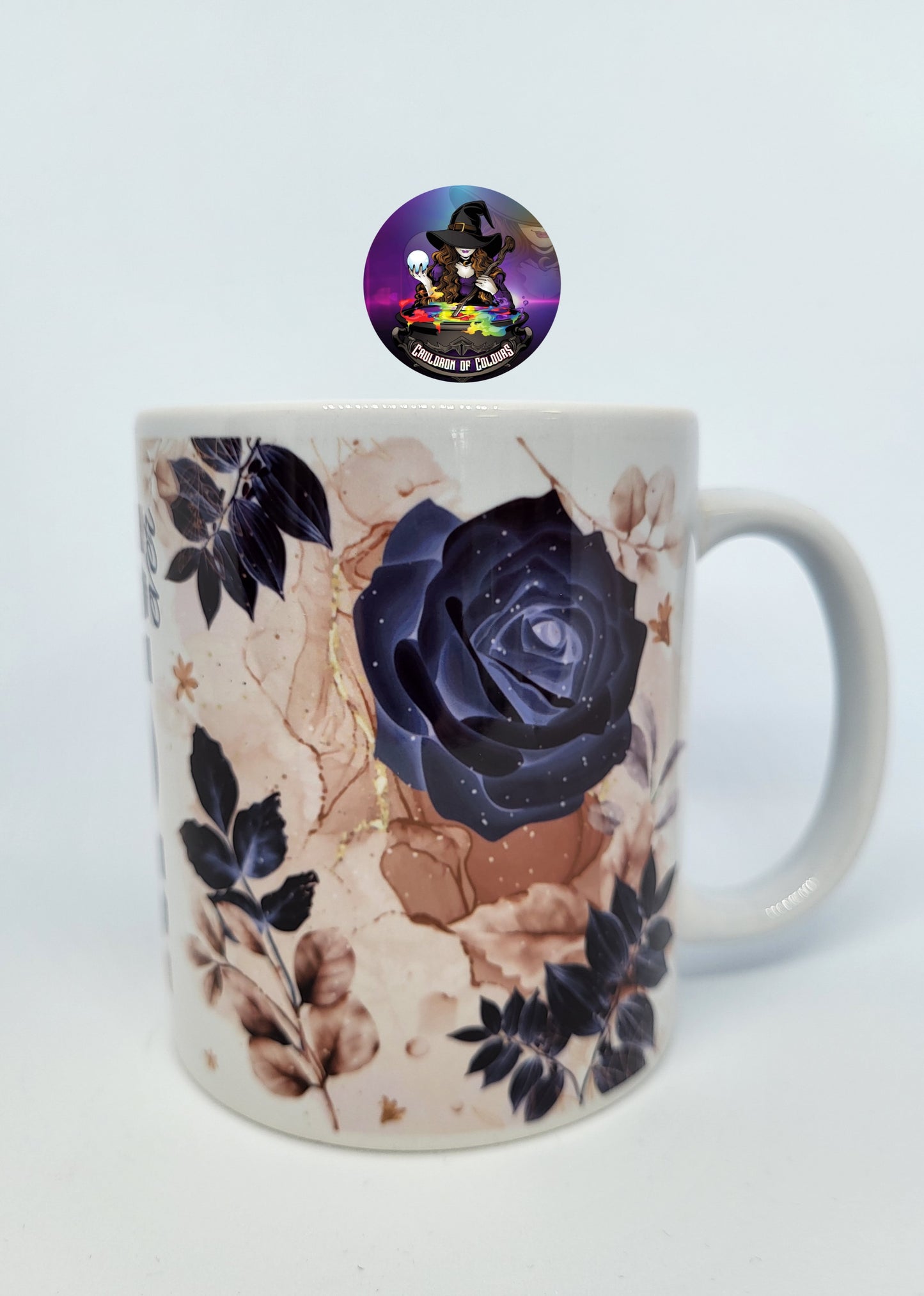 Mom Mug, 11 floz, Blue Roses