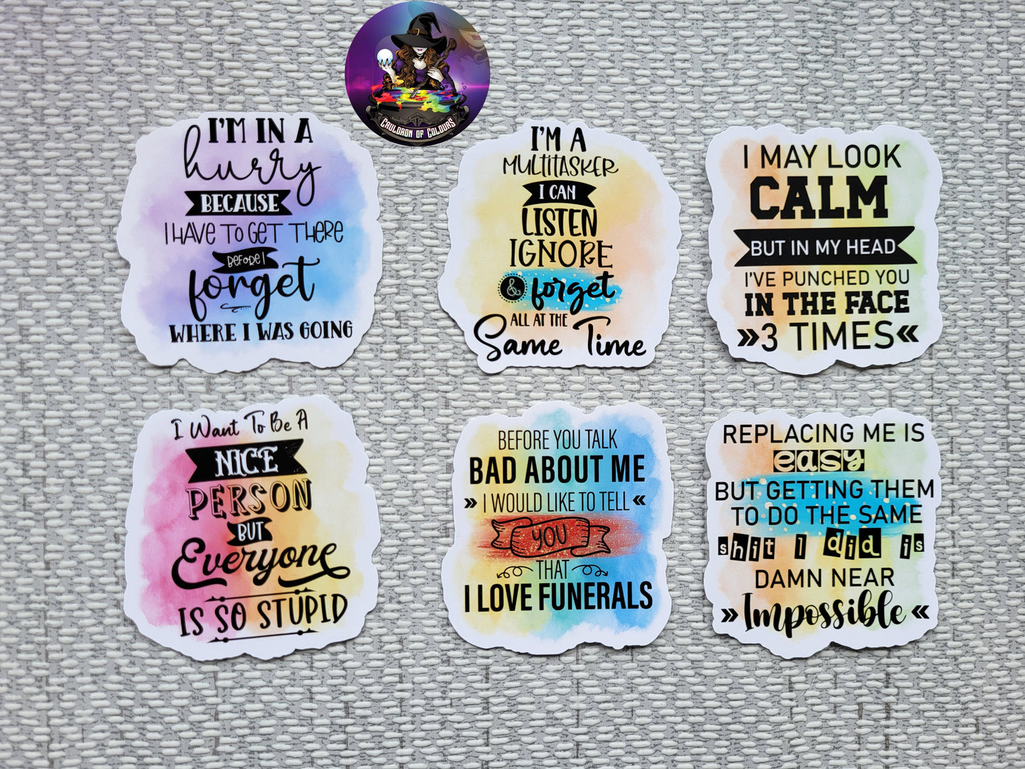 Sarcastic Funny Quotes Stickers (one sticker is for 18+)