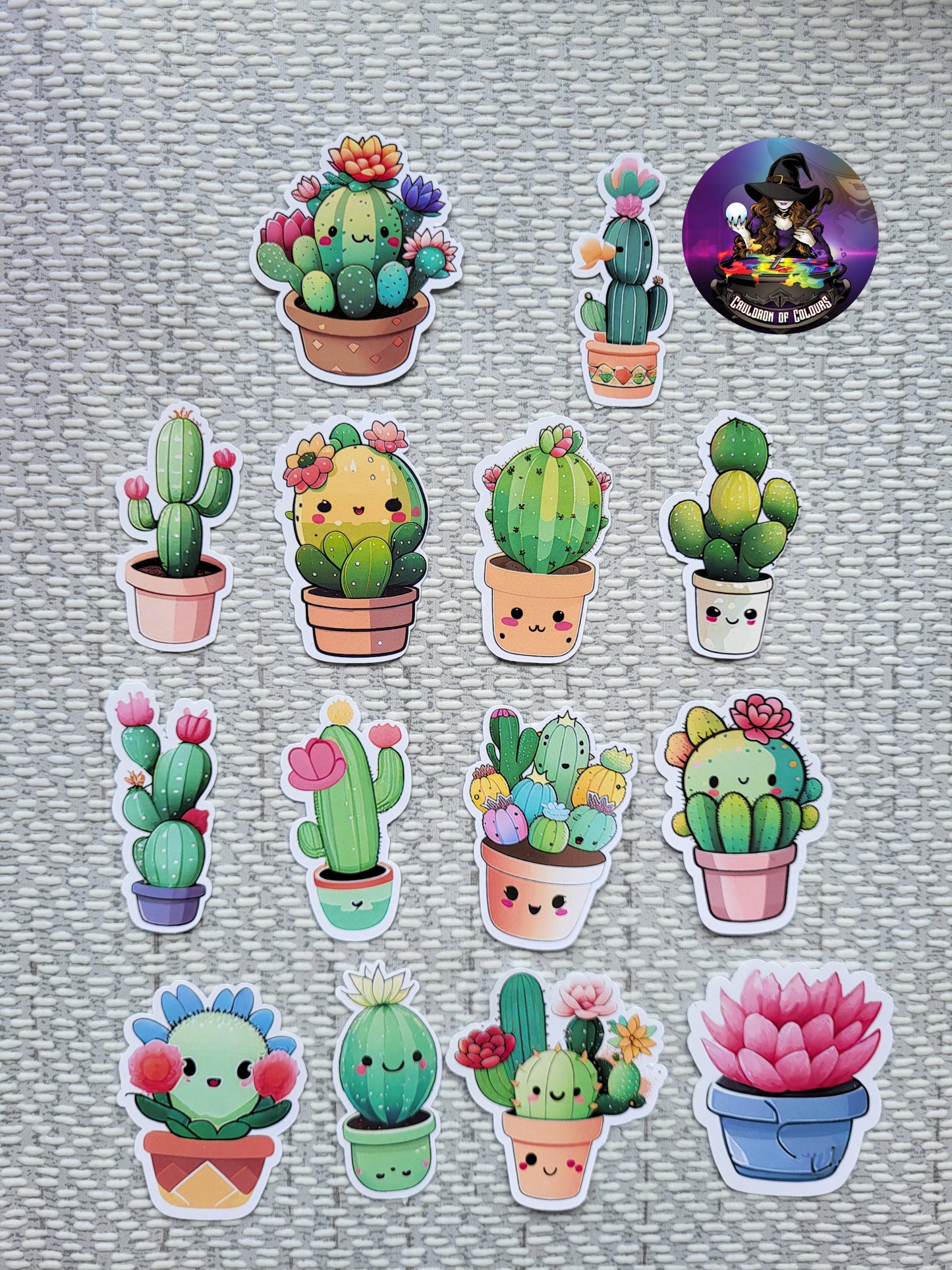 Kawaii Cactus Sticker set (5cm)