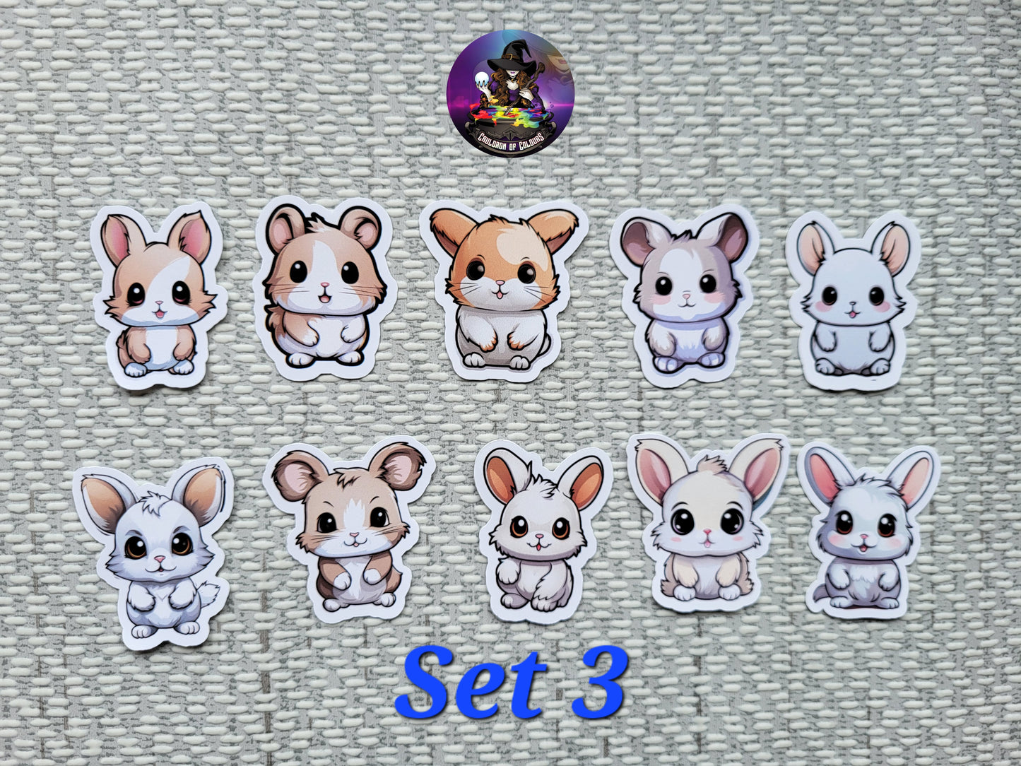 100 Cute Animals Stickers (Set options available) 4cm