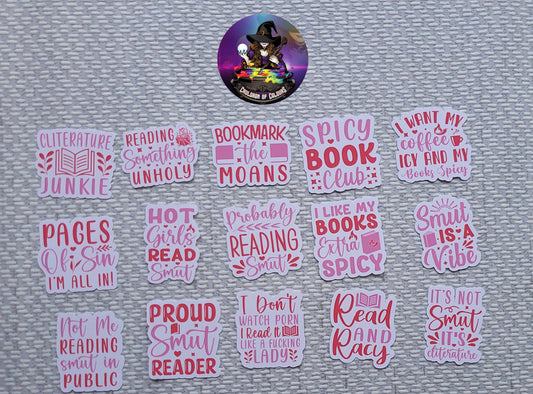 Spicy Book Lover Sticker Set (4cm) Not suitable for those under the age of 18!