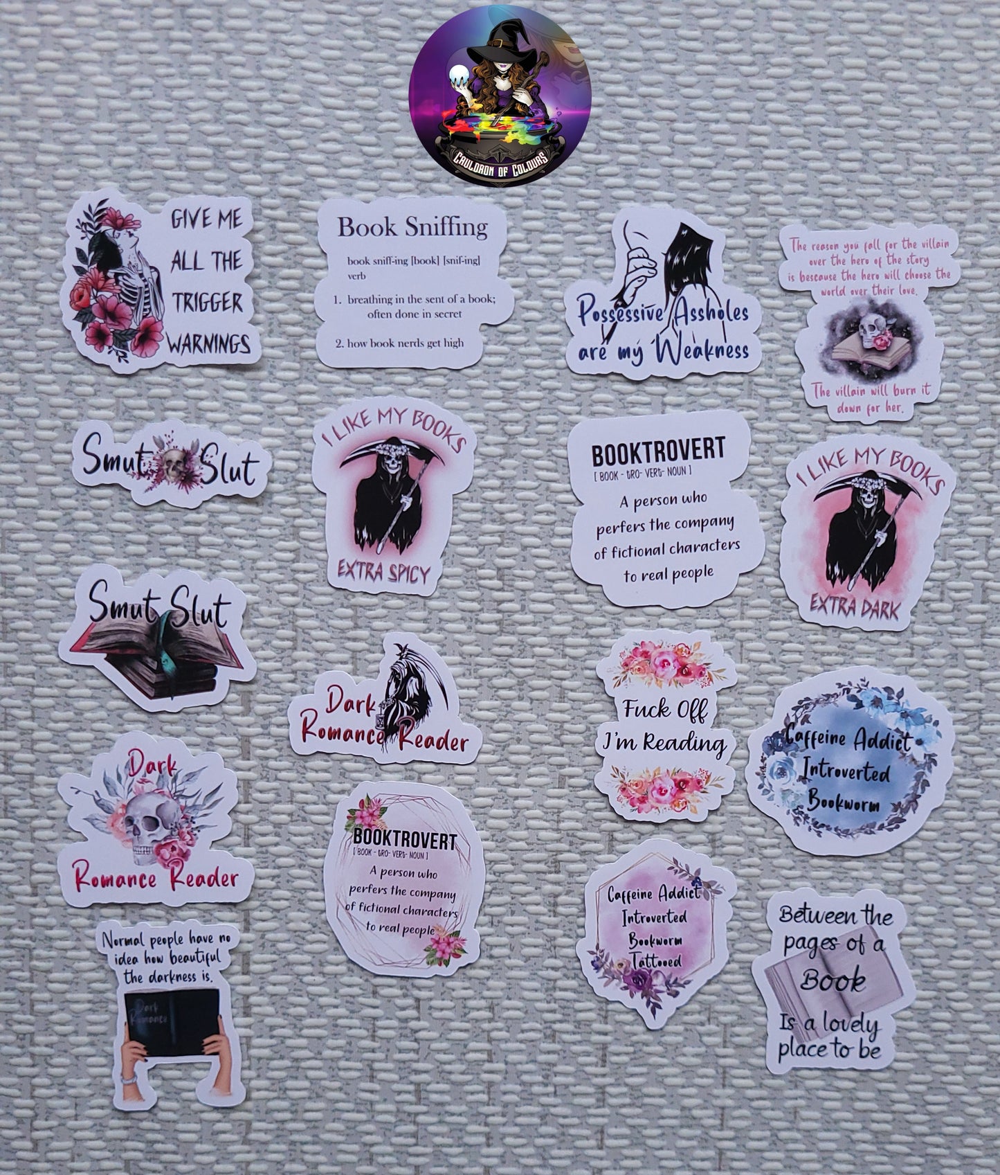 Dark & Spicy Book Lover Sticker Set (4cm) Not suitable for those under the age of 18!