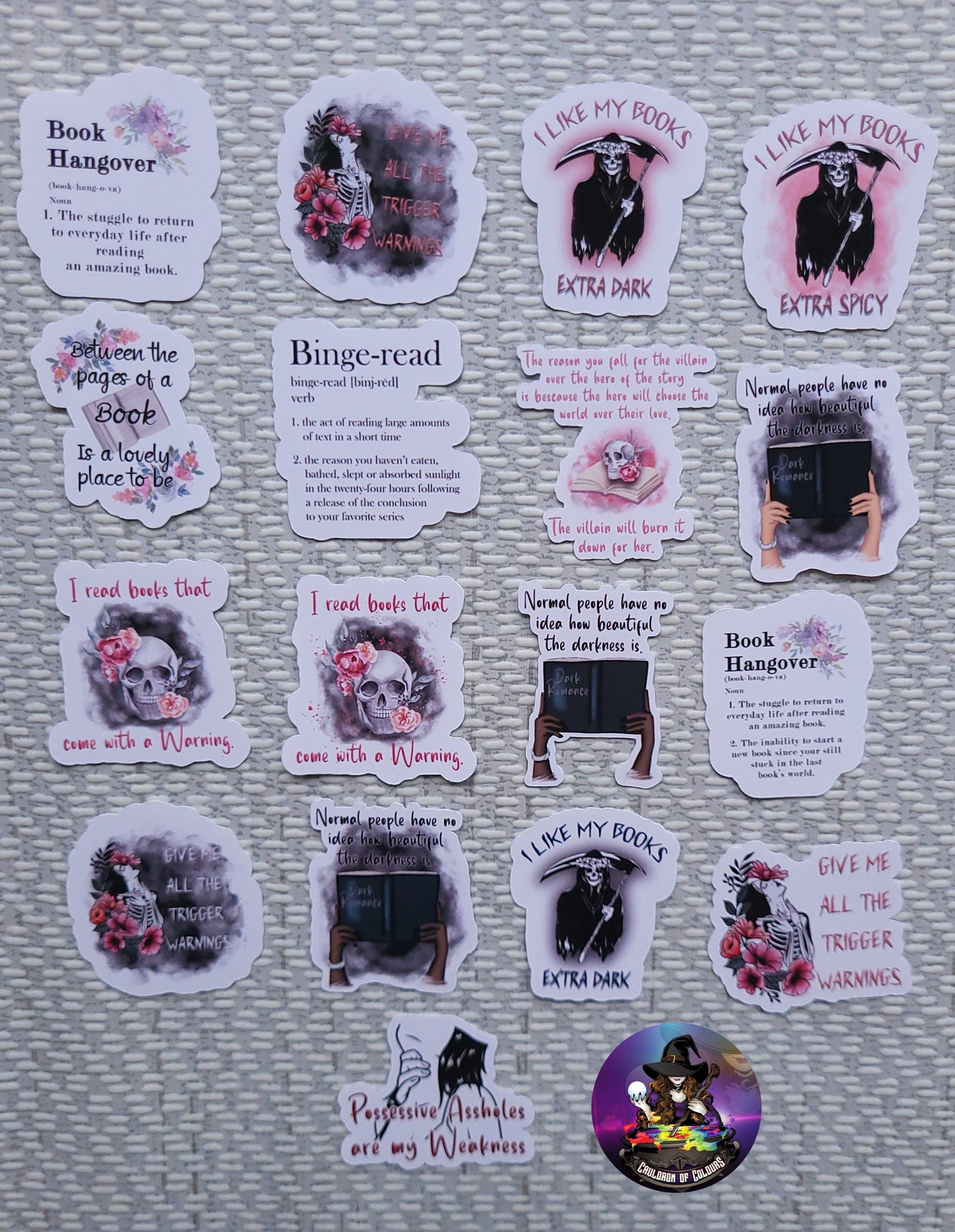 Dark & Spicy Book Lover Sticker Set (4cm) Not suitable for those under the age of 18!