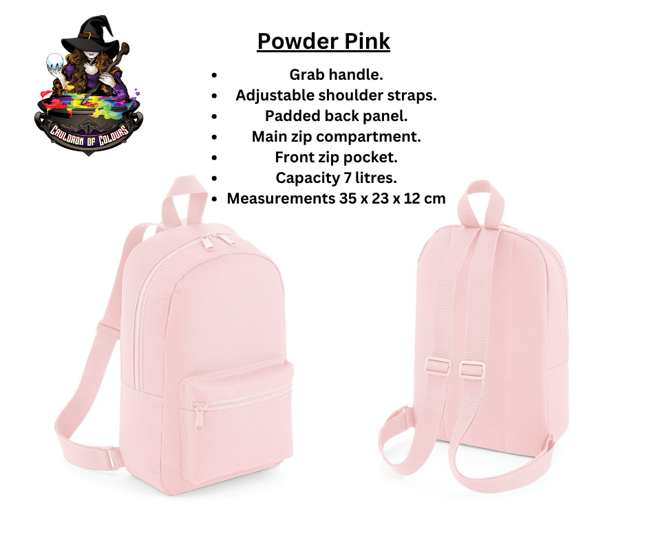 Powder Pink 7 Litre Backpack (with decal)