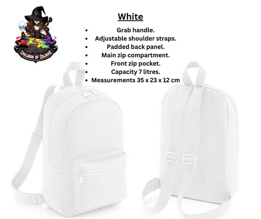 White 7 Litre Backpack (with decal)