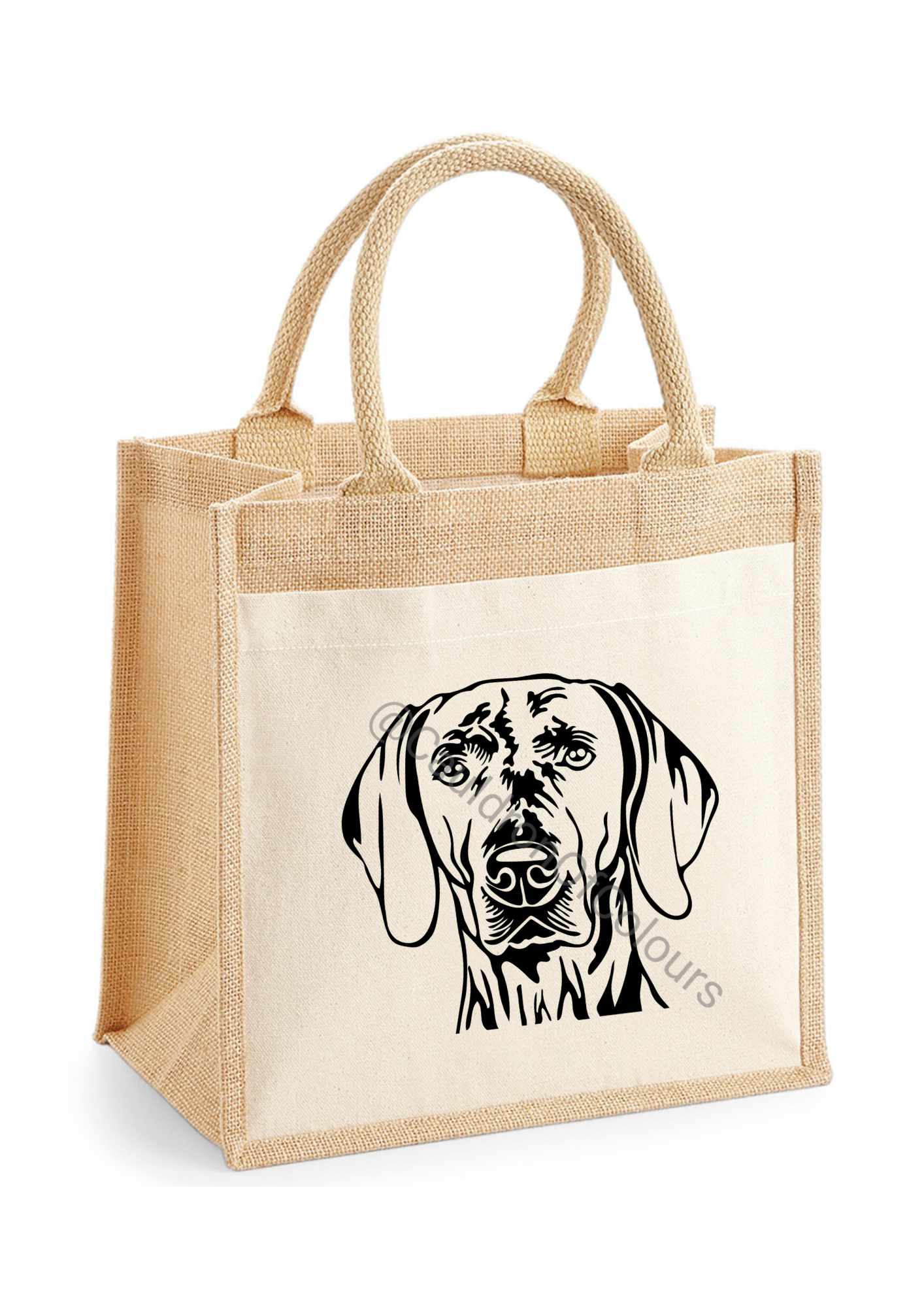 Weimaraner Jute Tote Bag