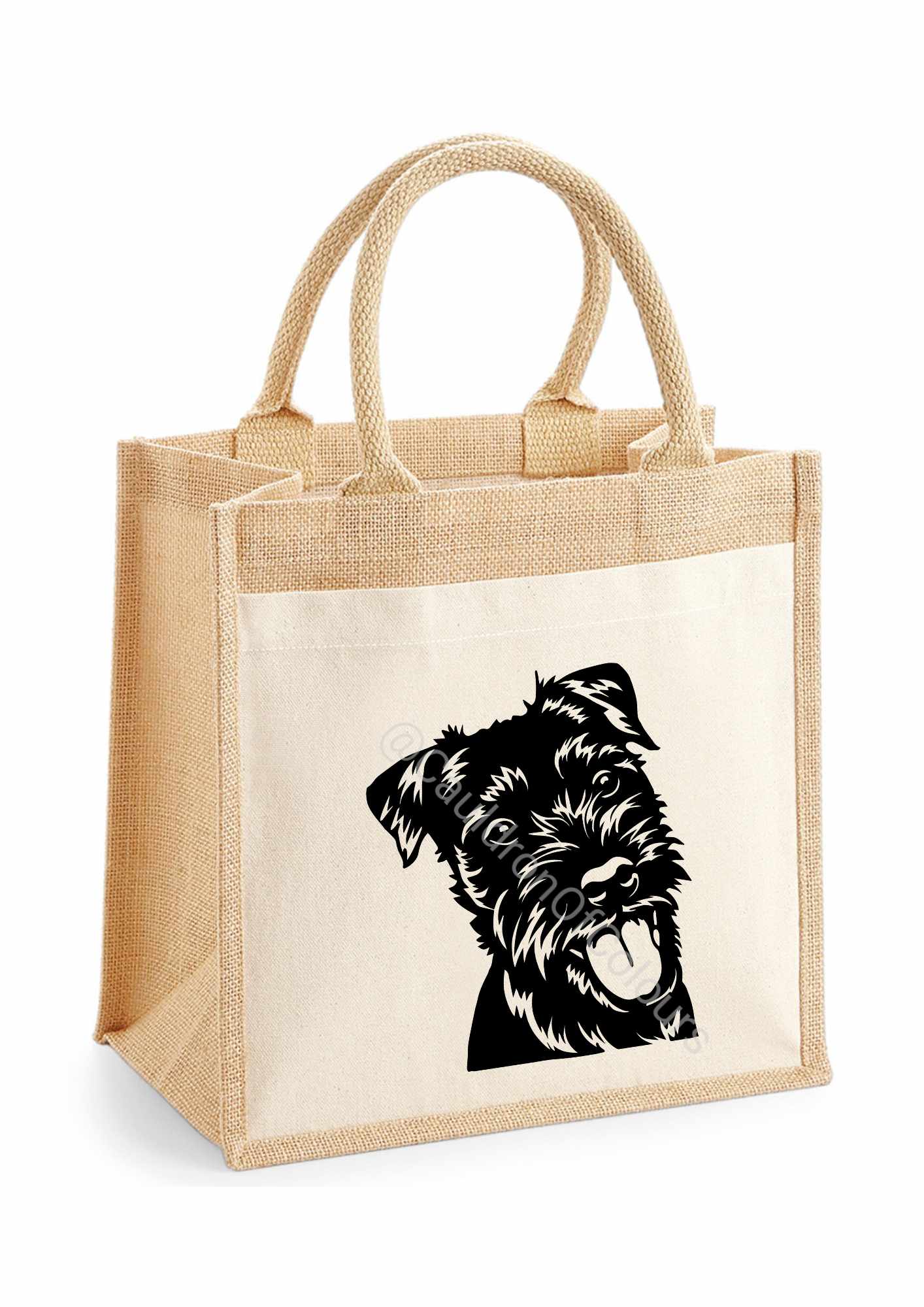 Patterdale Terrier Jute Tote Bag