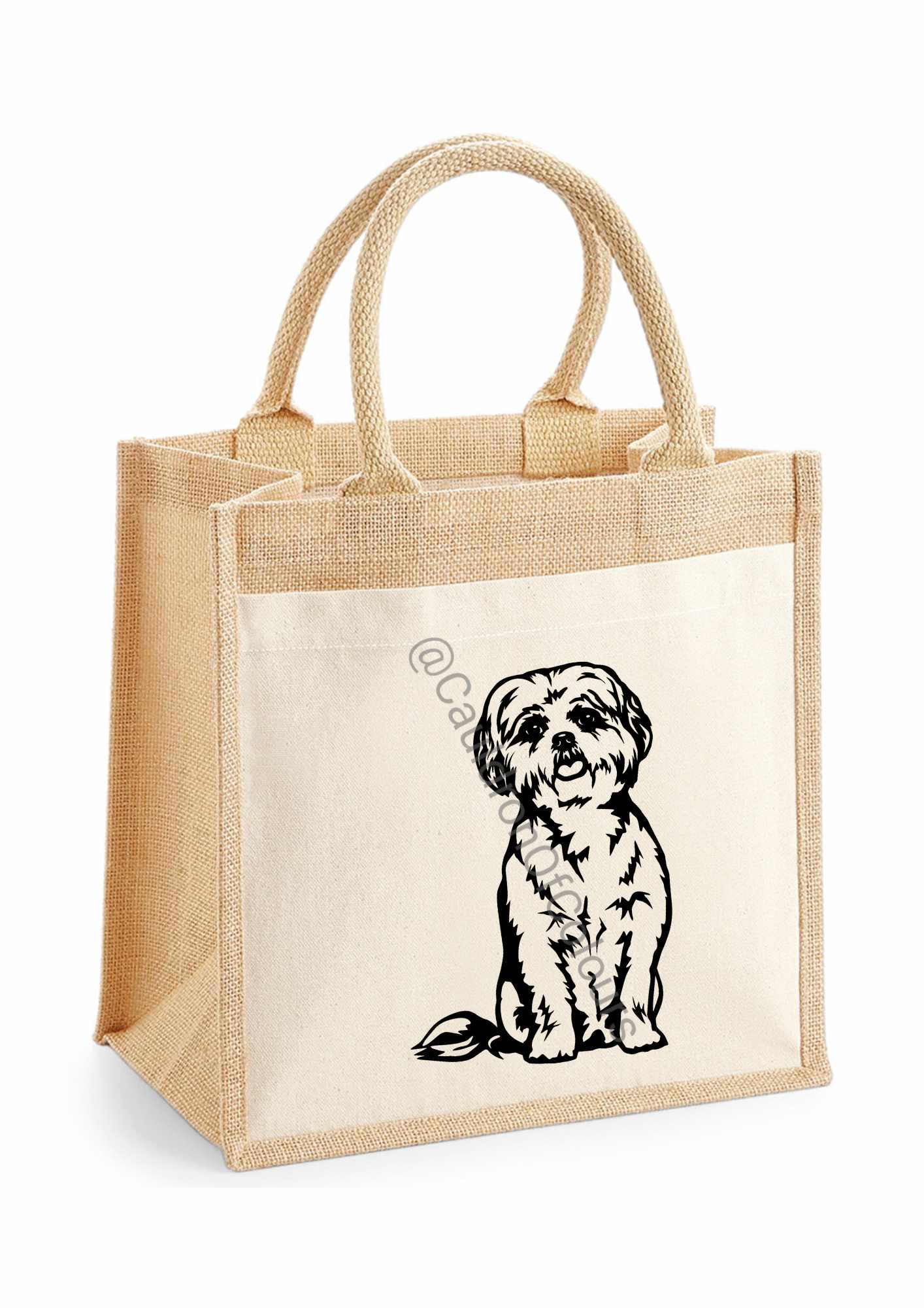 Shih Tzu Jute Tote Bag