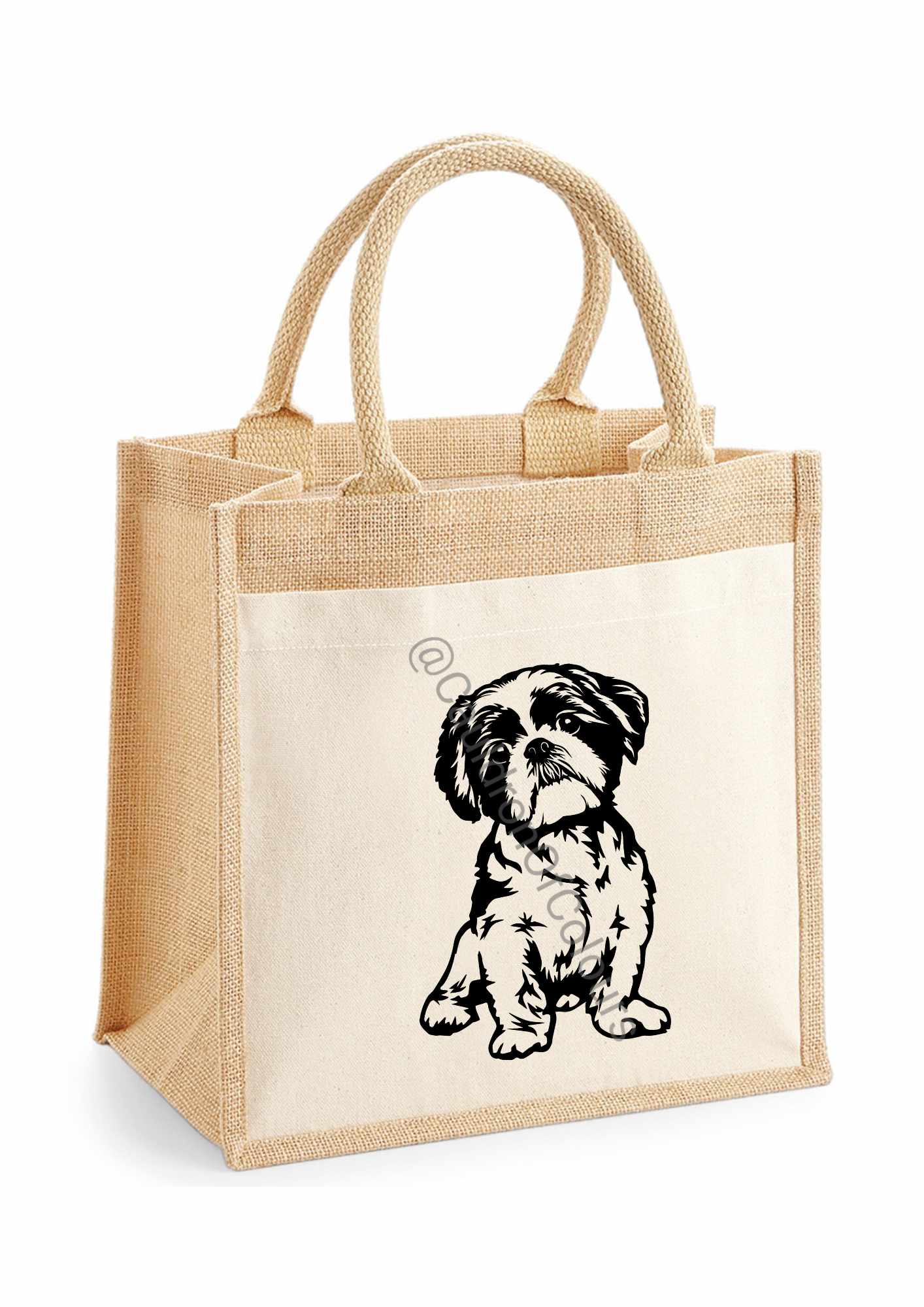 Shih Tzu Jute Tote Bag