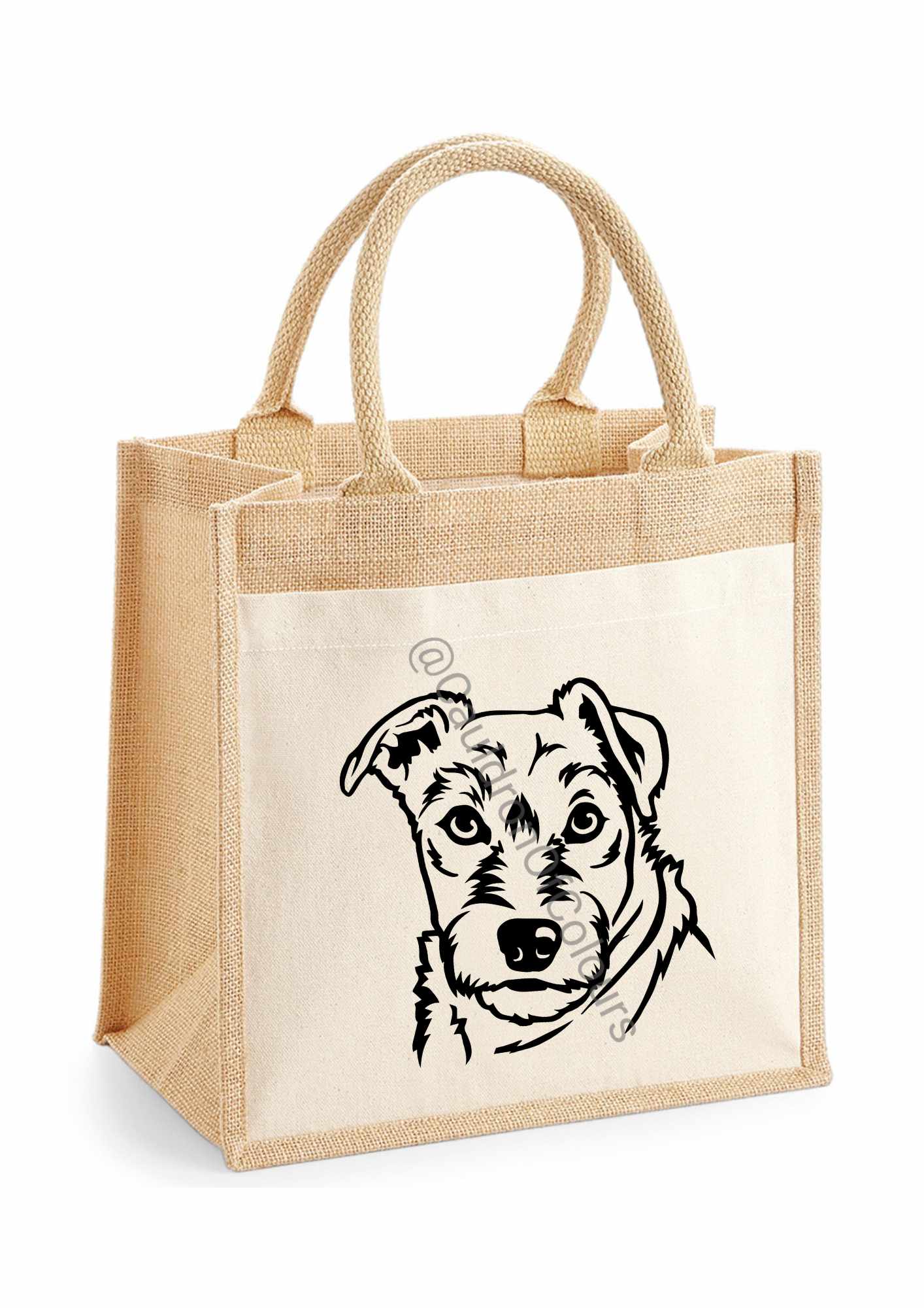 Patterdale Terrier Jute Tote Bag