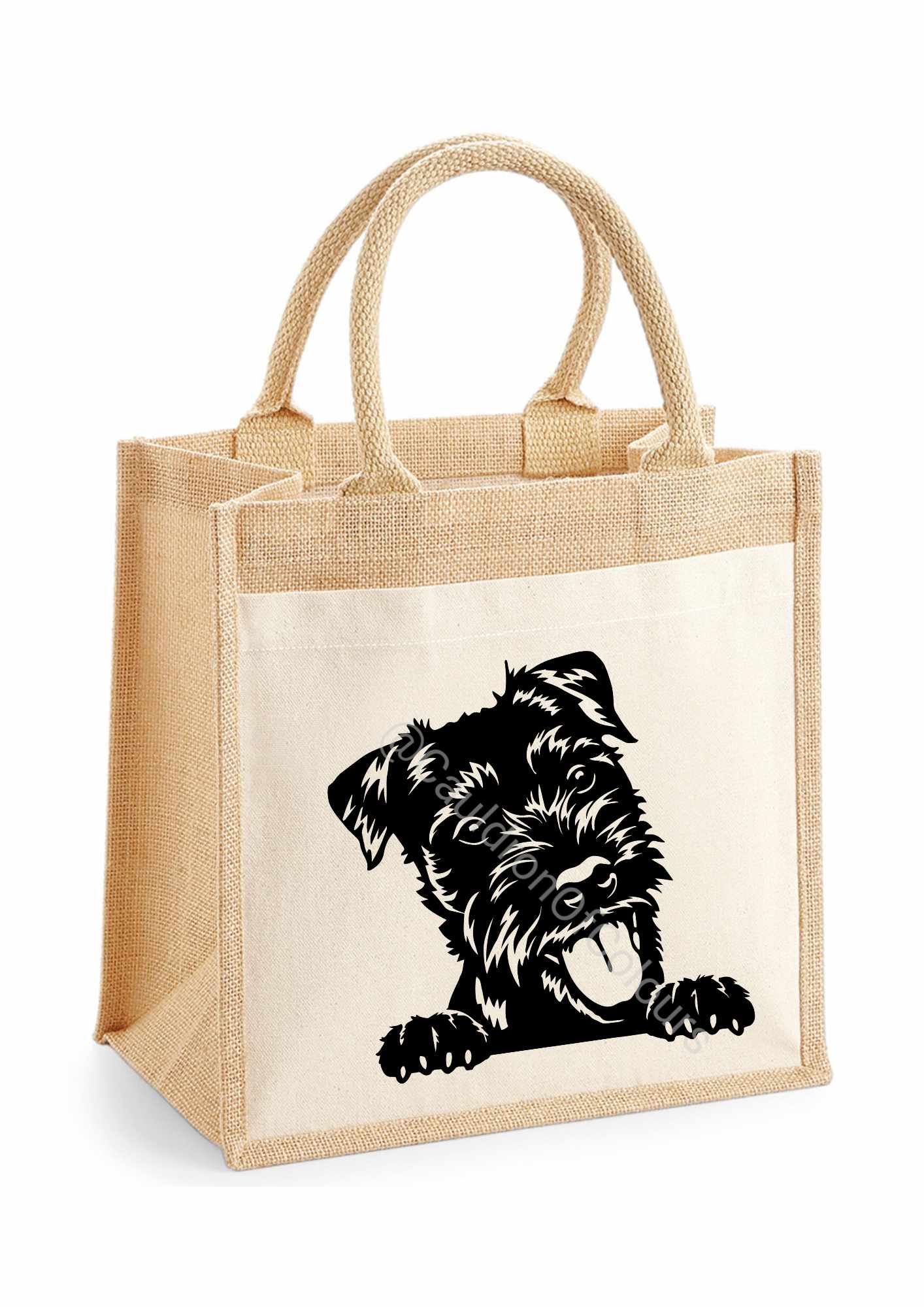 Patterdale Terrier Jute Tote Bag