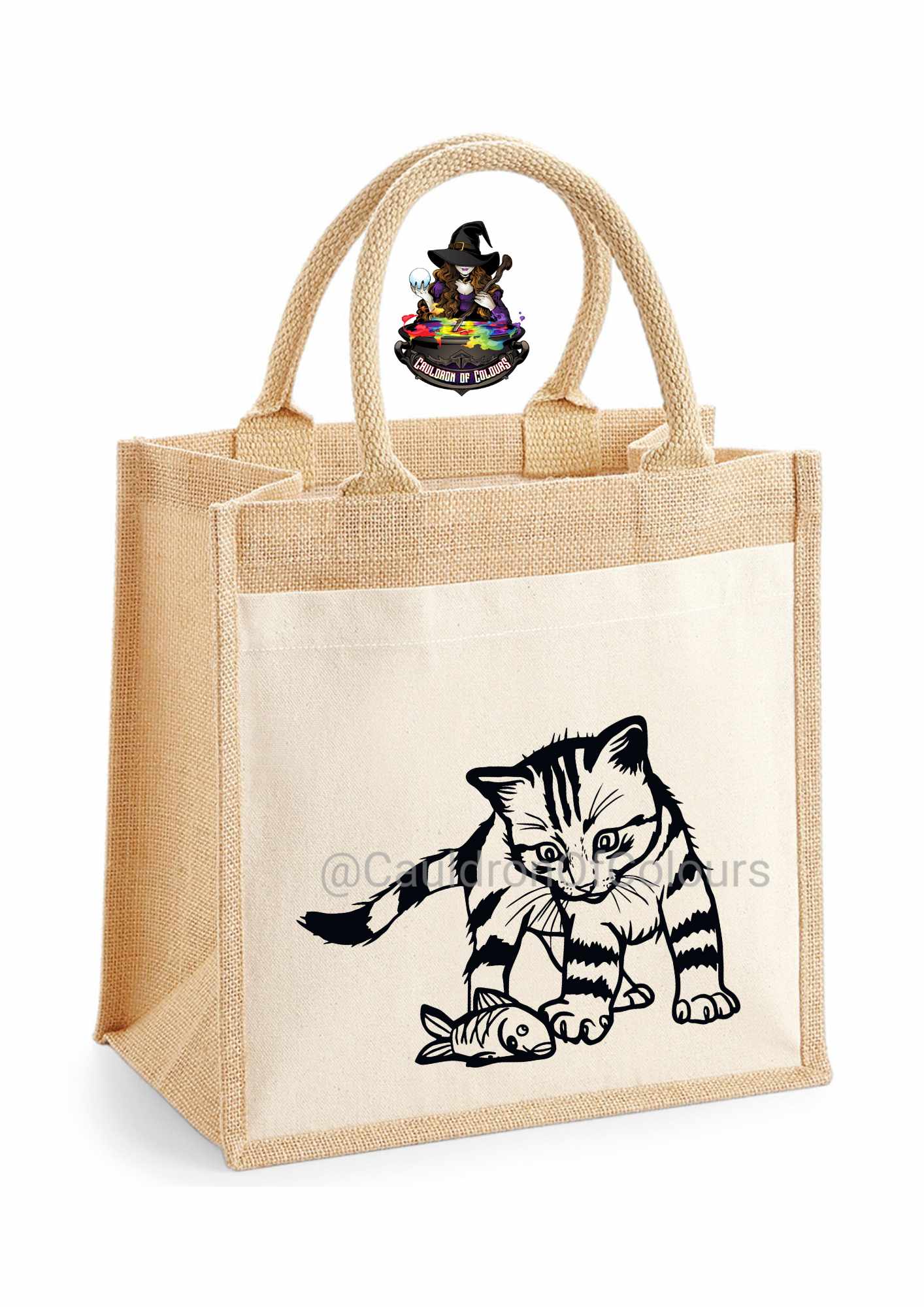 Cat Jute Tote Bag (27 designs to choose from)