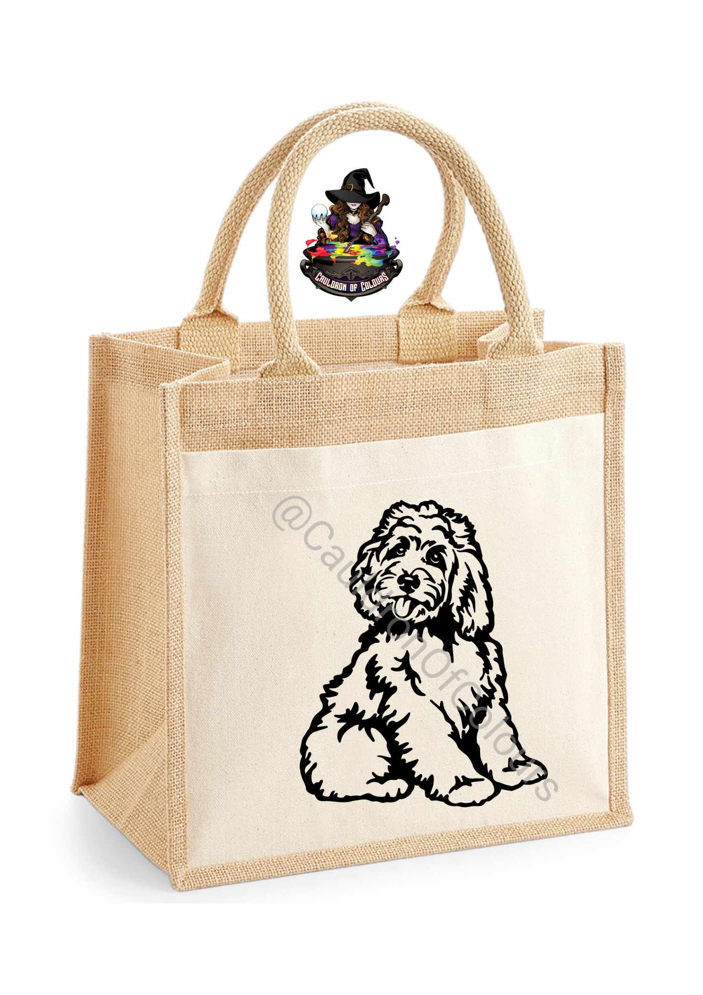 Cockerpoo Jute Tote Bag