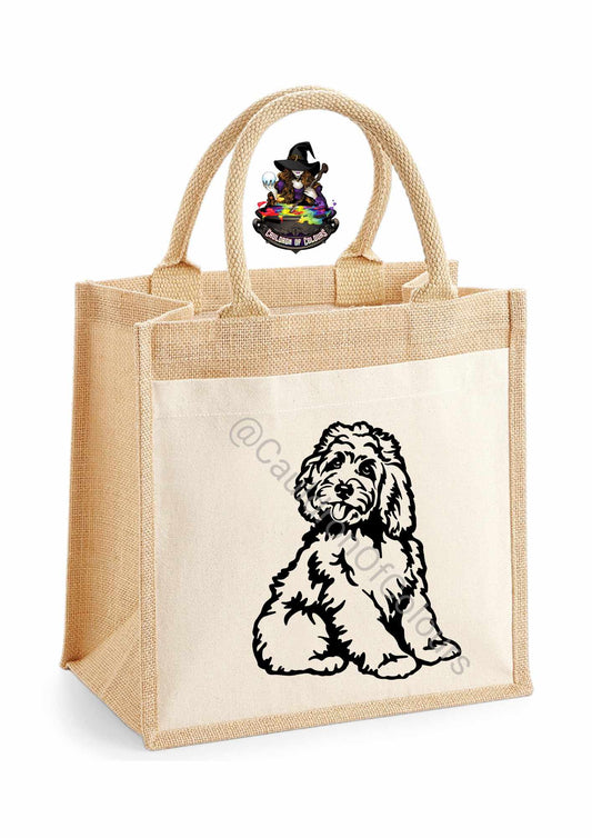 Cockerpoo Jute Tote Bag