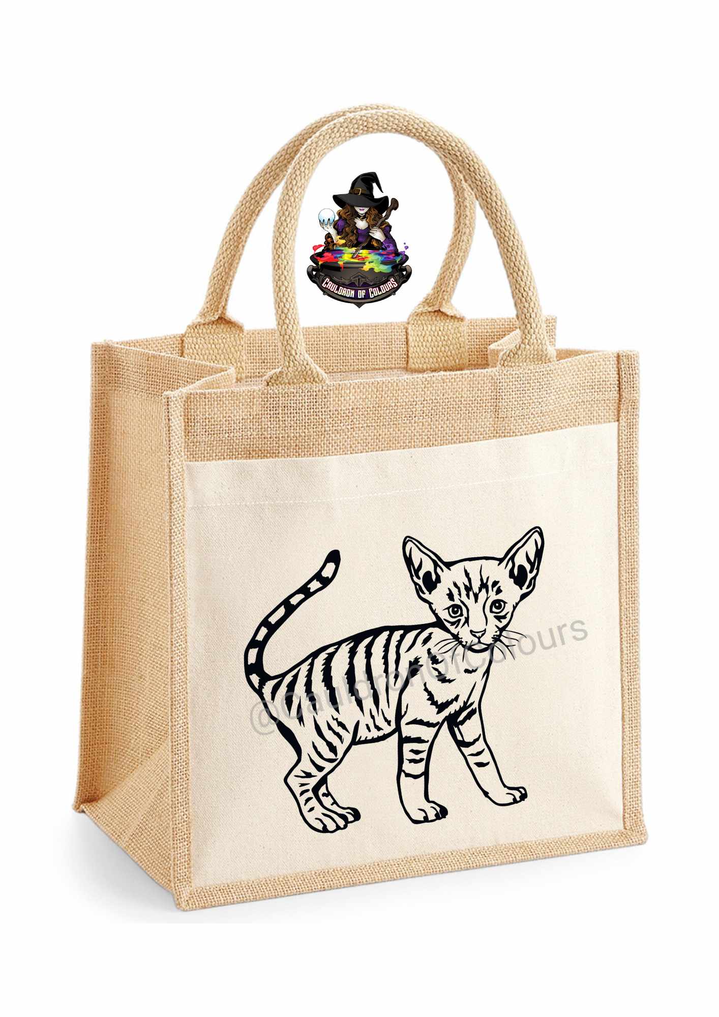 Cat Jute Tote Bag (27 designs to choose from)