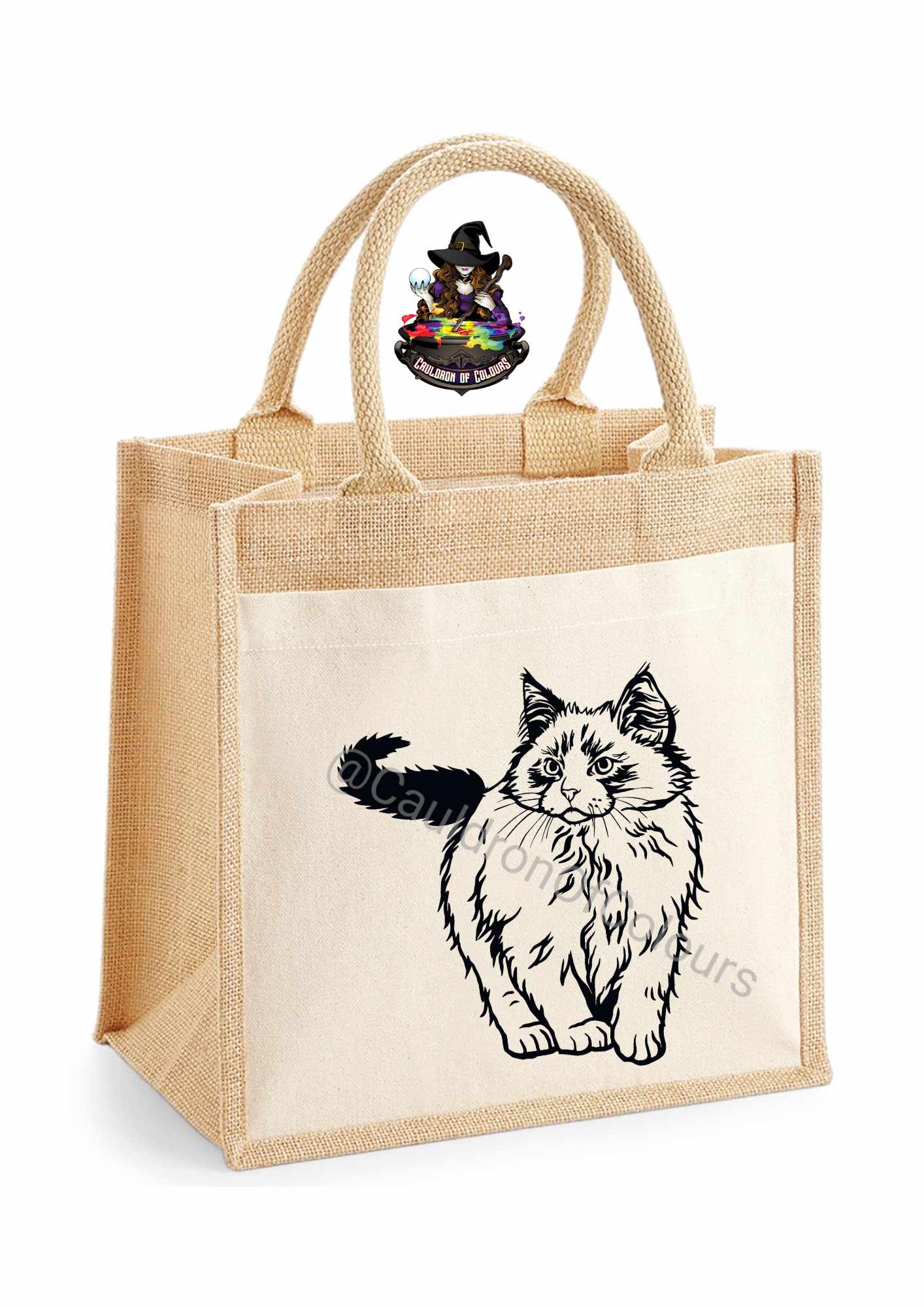 Cat Jute Tote Bag (27 designs to choose from)