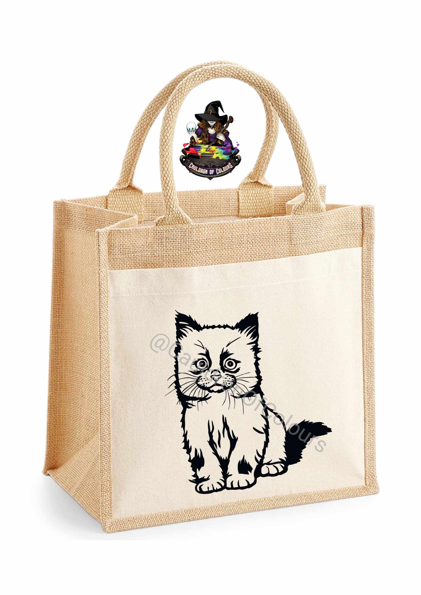 Cat Jute Tote Bag (27 designs to choose from)