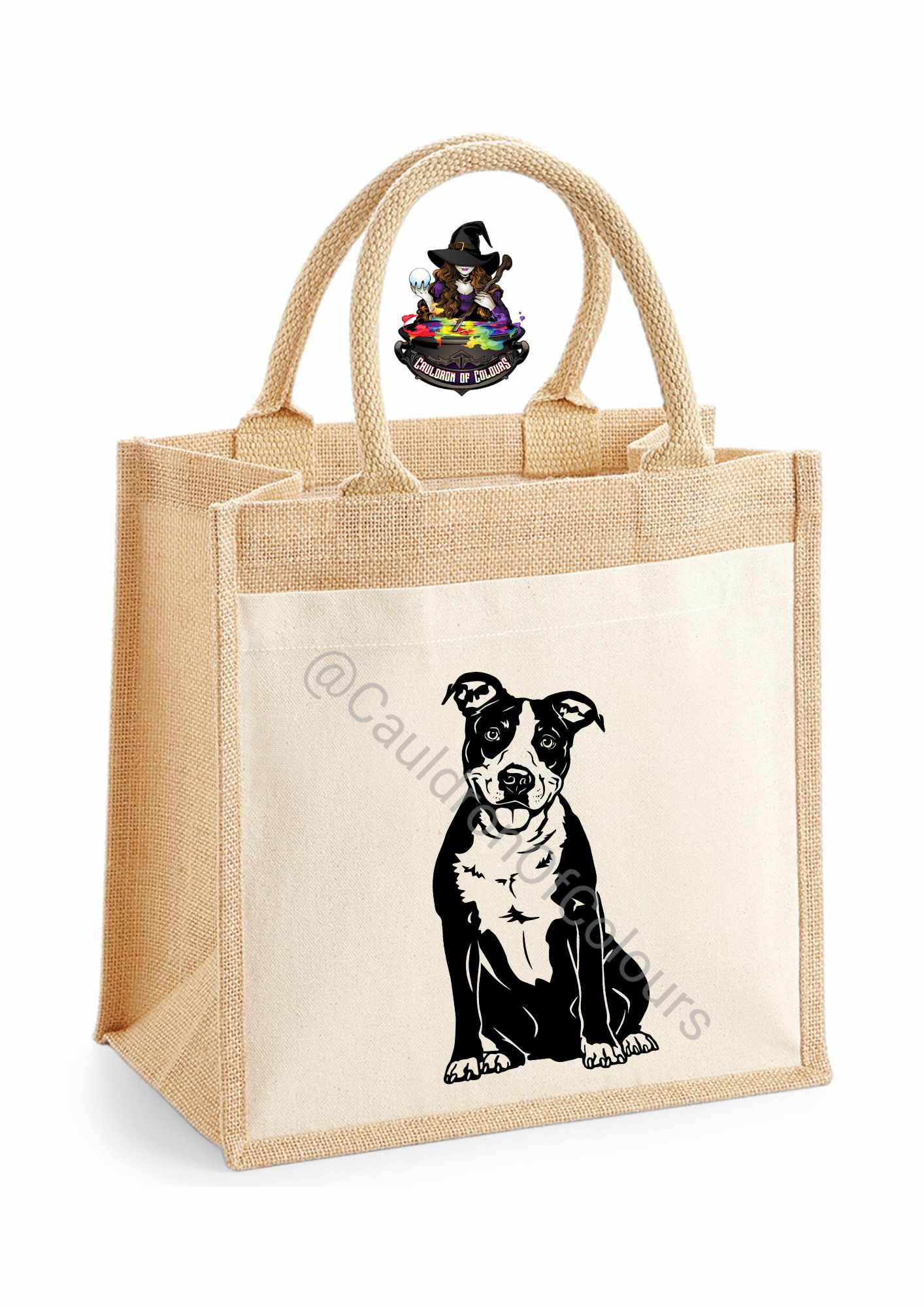 American Staffordshire Terrier Jute Tote Bag