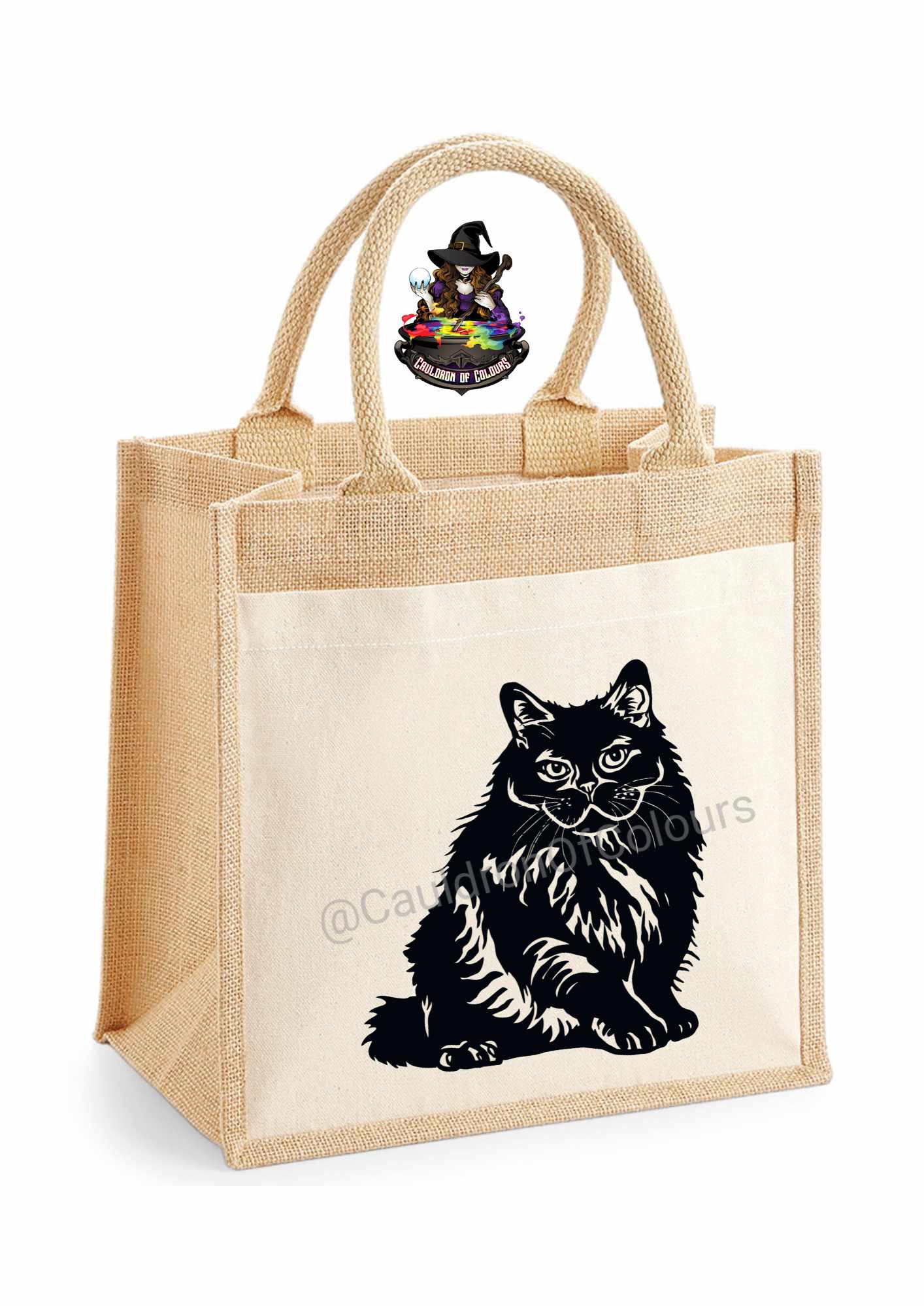 Cat Jute Tote Bag (27 designs to choose from)