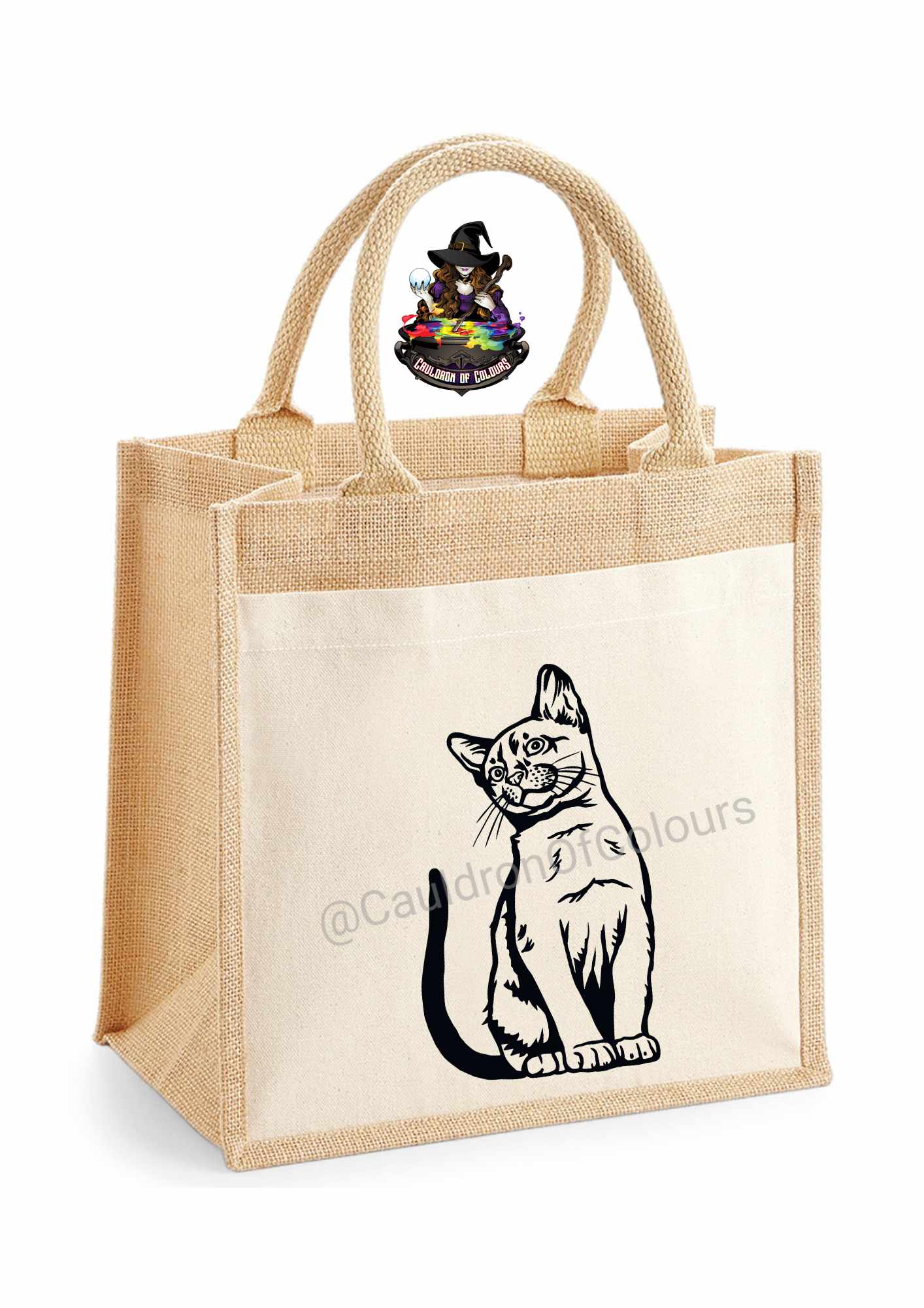 Cat Jute Tote Bag (27 designs to choose from)