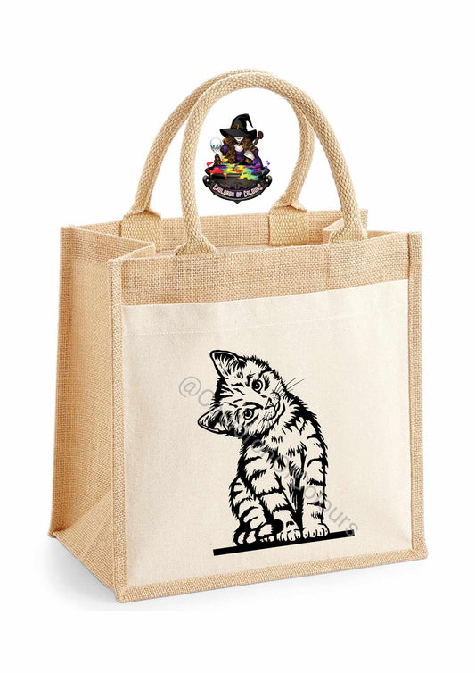 Cat Jute Tote Bag (27 designs to choose from)