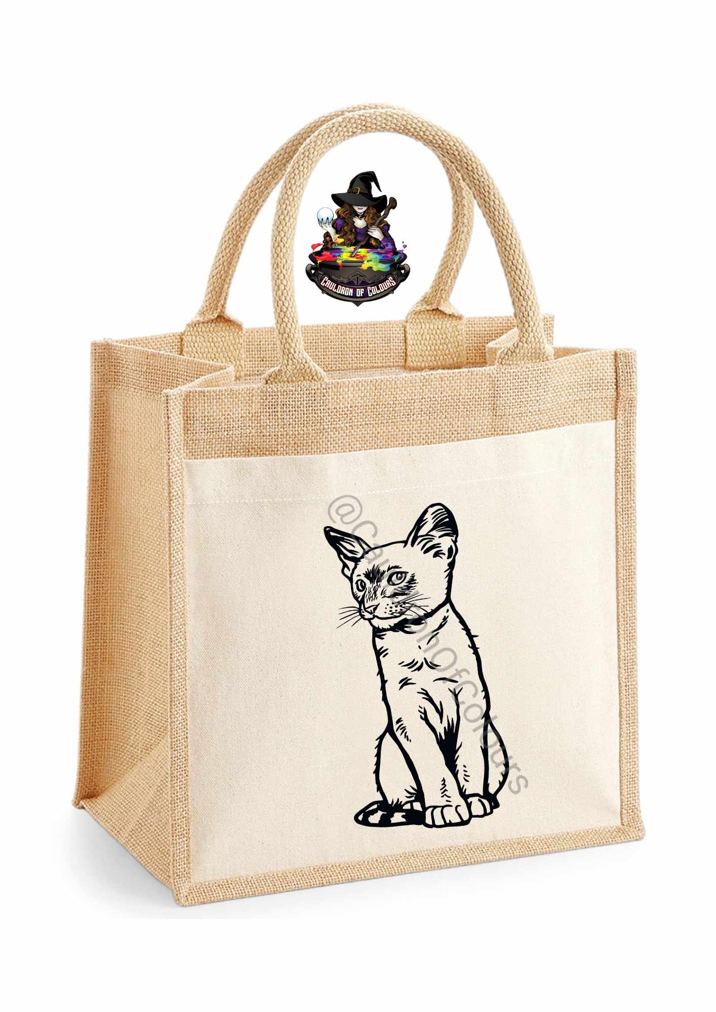 Cat Jute Tote Bag (27 designs to choose from)