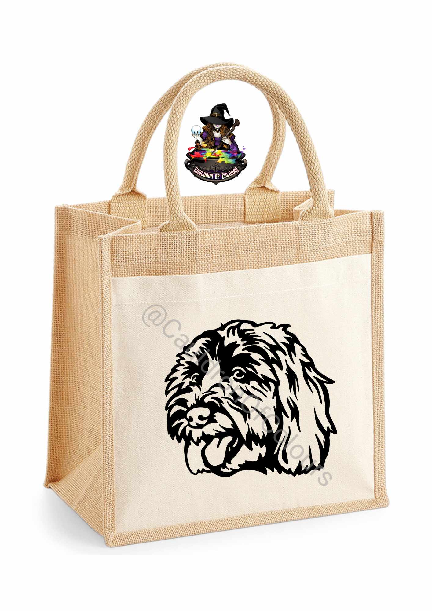 Cockerpoo Jute Tote Bag