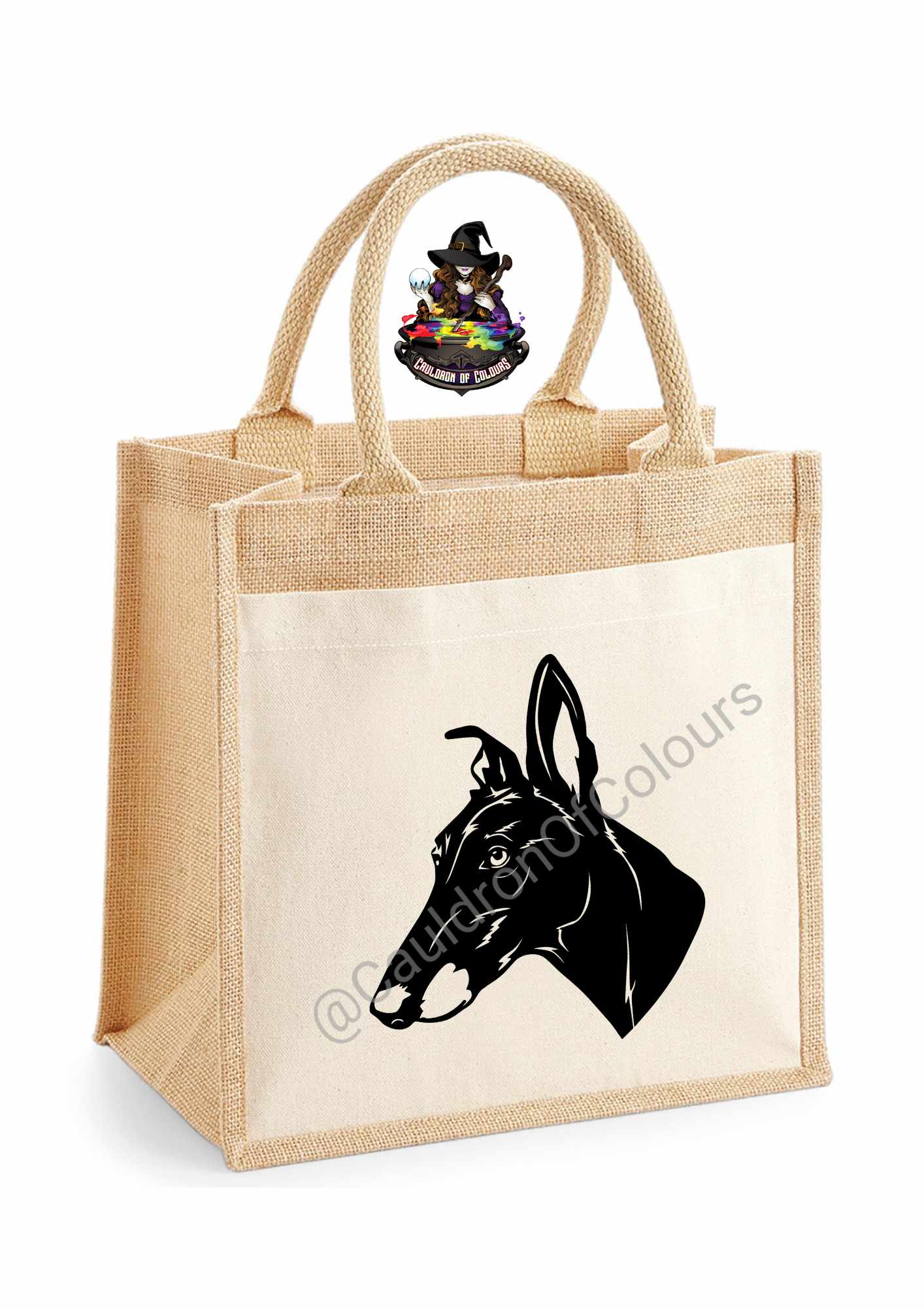 Greyhound Jute Tote Bag