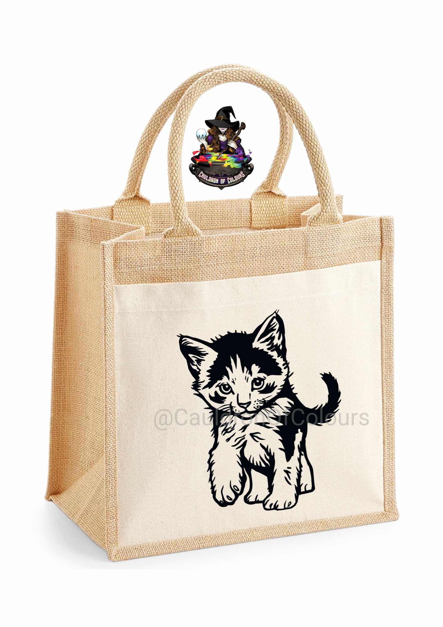 Cat Jute Tote Bag (27 designs to choose from)