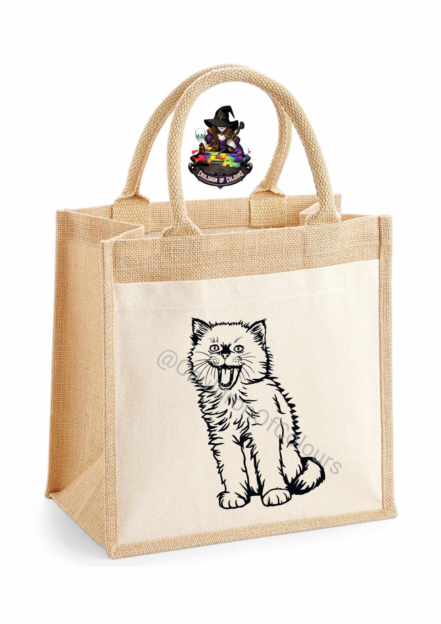 Cat Jute Tote Bag (27 designs to choose from)