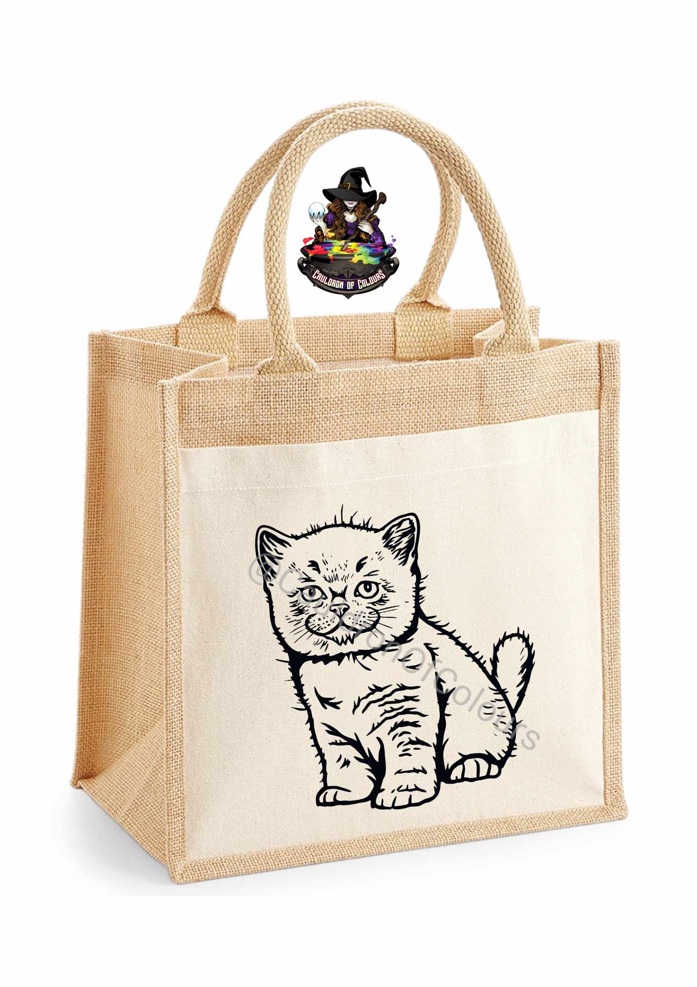 Cat Jute Tote Bag (27 designs to choose from)