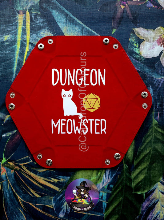 Dungeon Meowster, Portable D&D Dice Tray, Lightweight Foldable