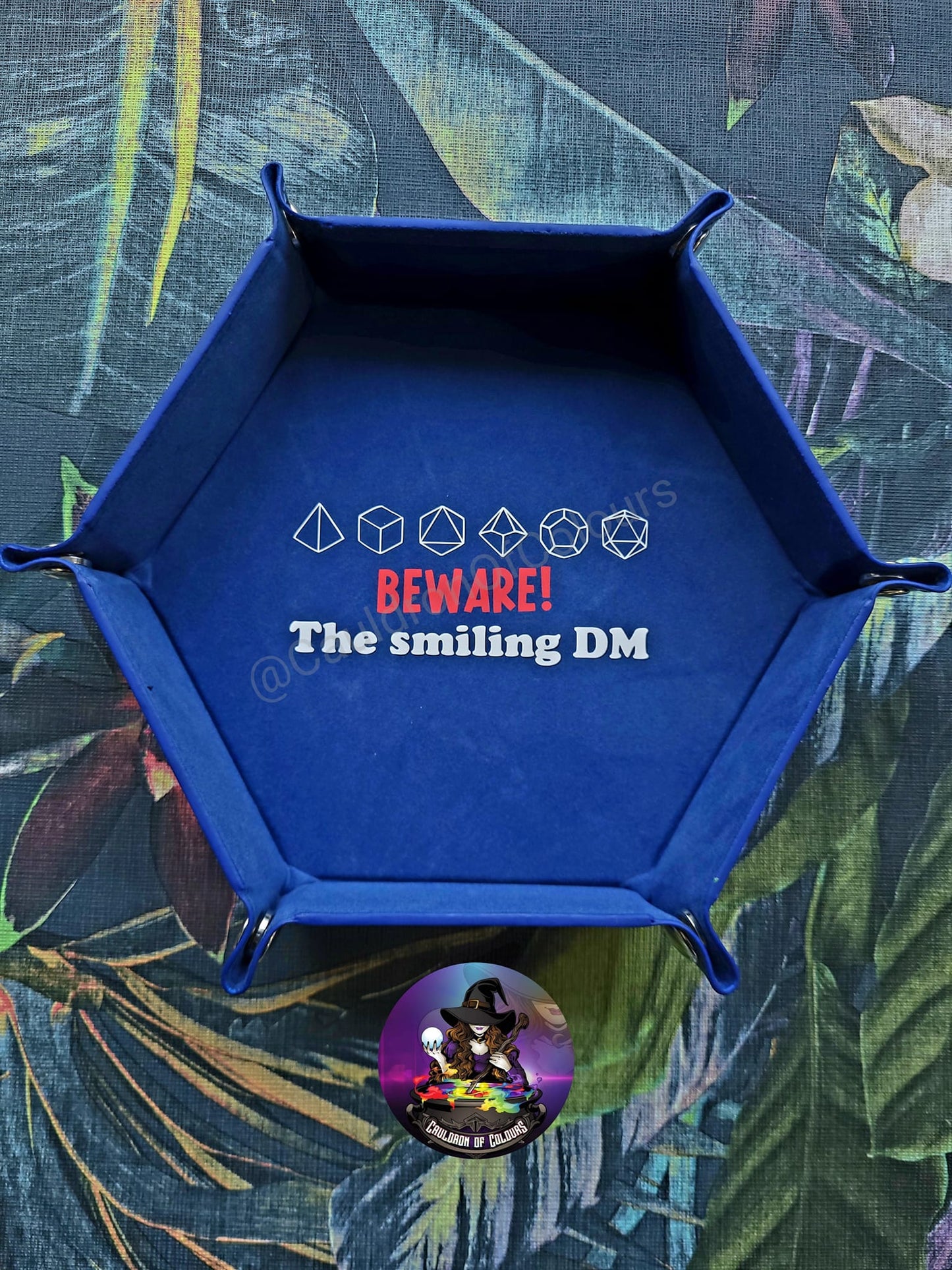 Beware the smiling GM, Portable D&D Dice Tray, Lightweight Foldable