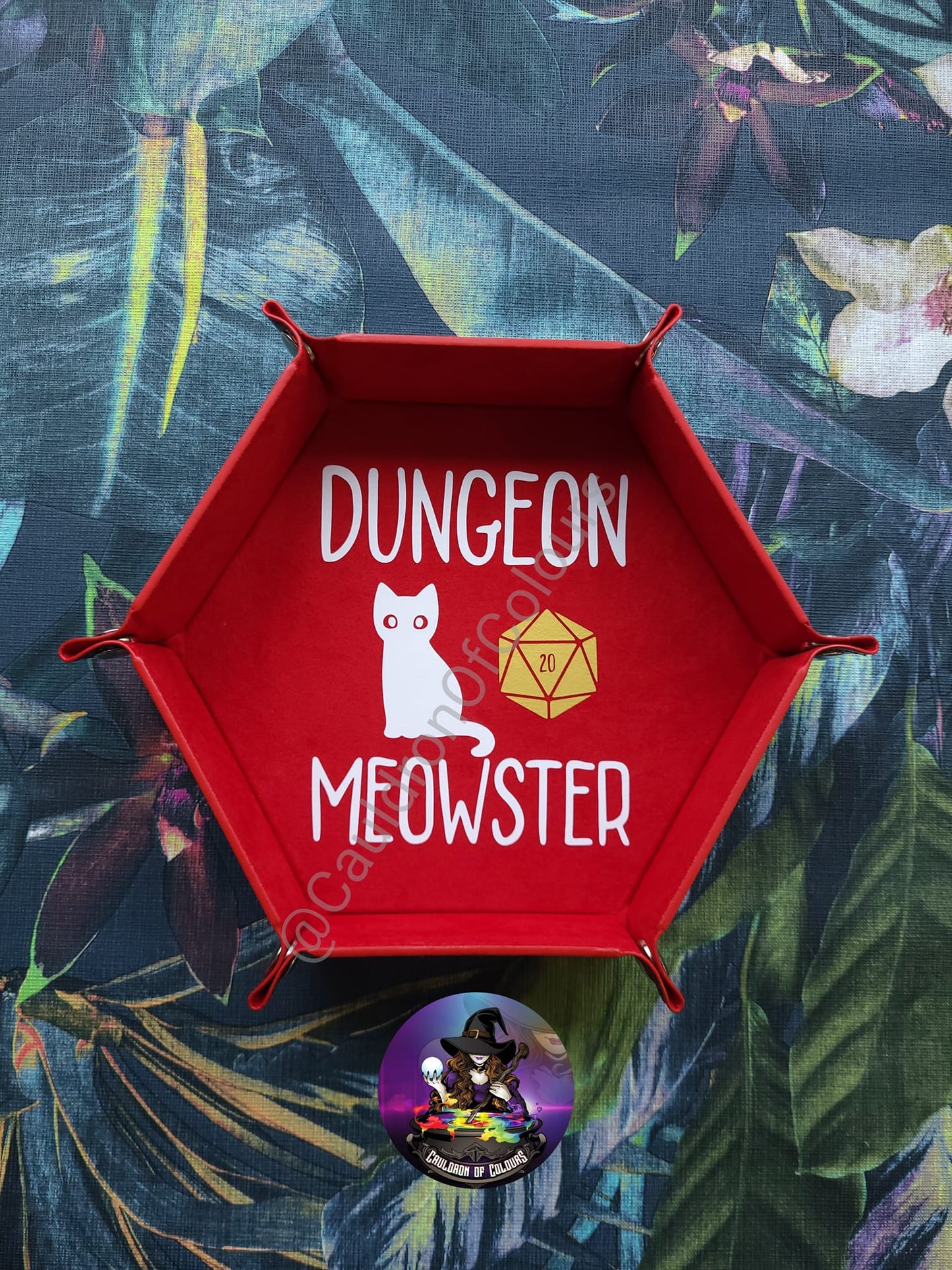 Dungeon Meowster, Portable D&D Dice Tray, Lightweight Foldable