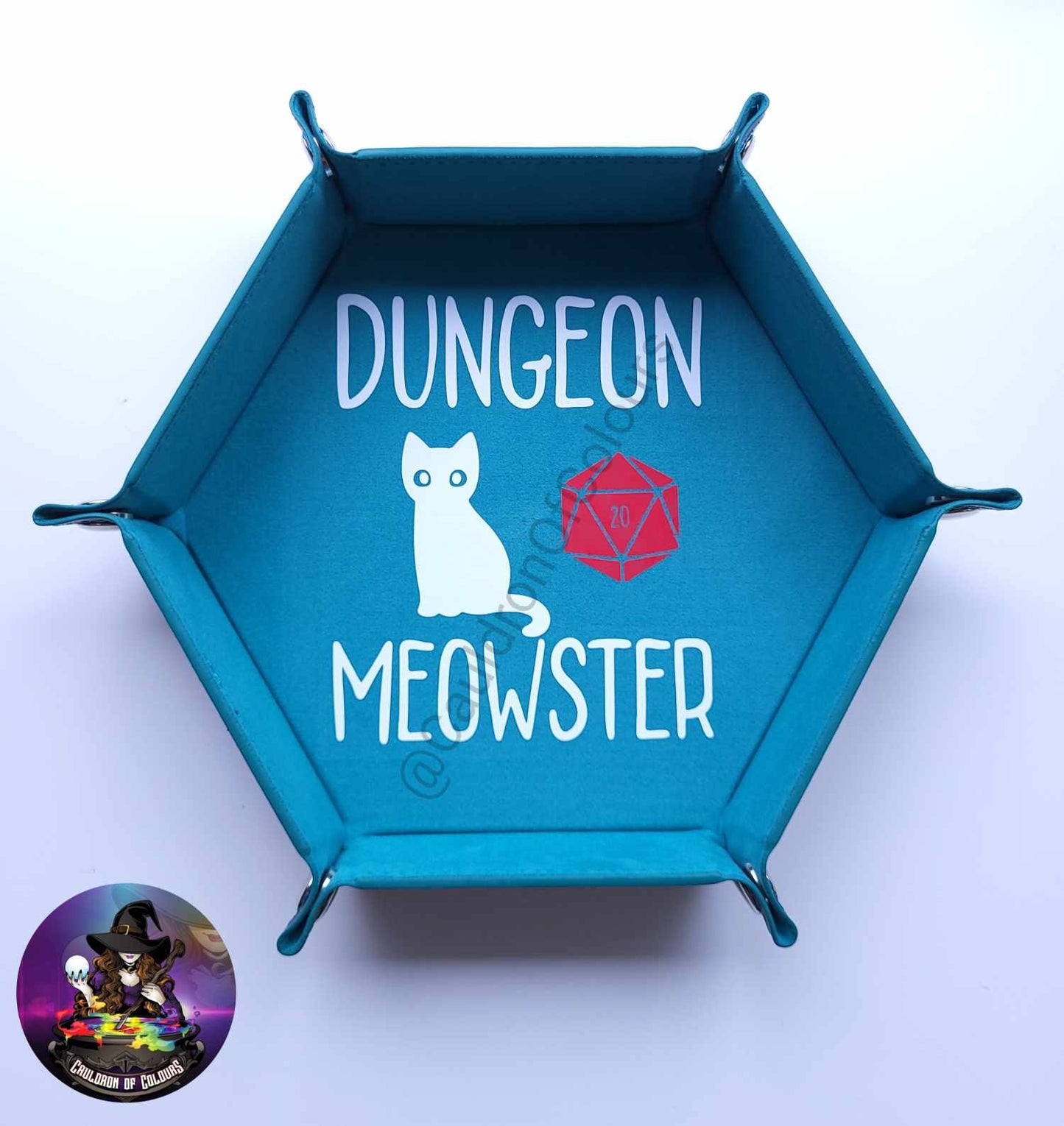 Dungeon Meowster, Portable D&D Dice Tray, Lightweight Foldable