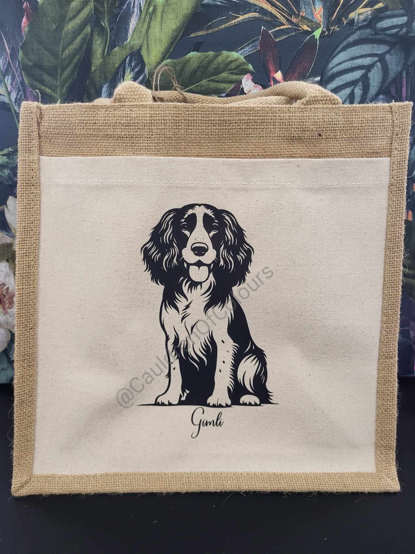 Springer Spaniel Jute Tote Bag