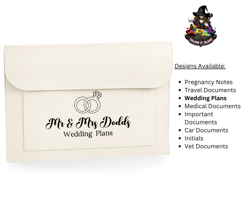 Personalised Felt A4 Document Holder