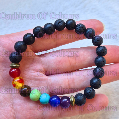 7 Chakra Bracelet with Personalised Velvet Bag