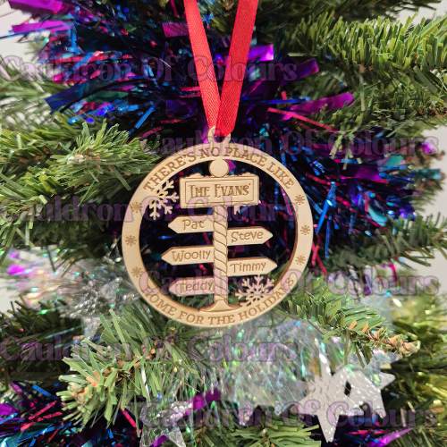 Personalised Home For The Holidays Ornament