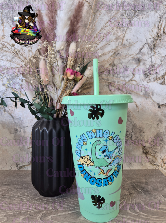 A Boy Who Loves Dinosaurs Cold Cup