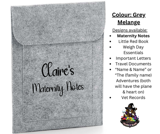 Personalised Felt Document Holder