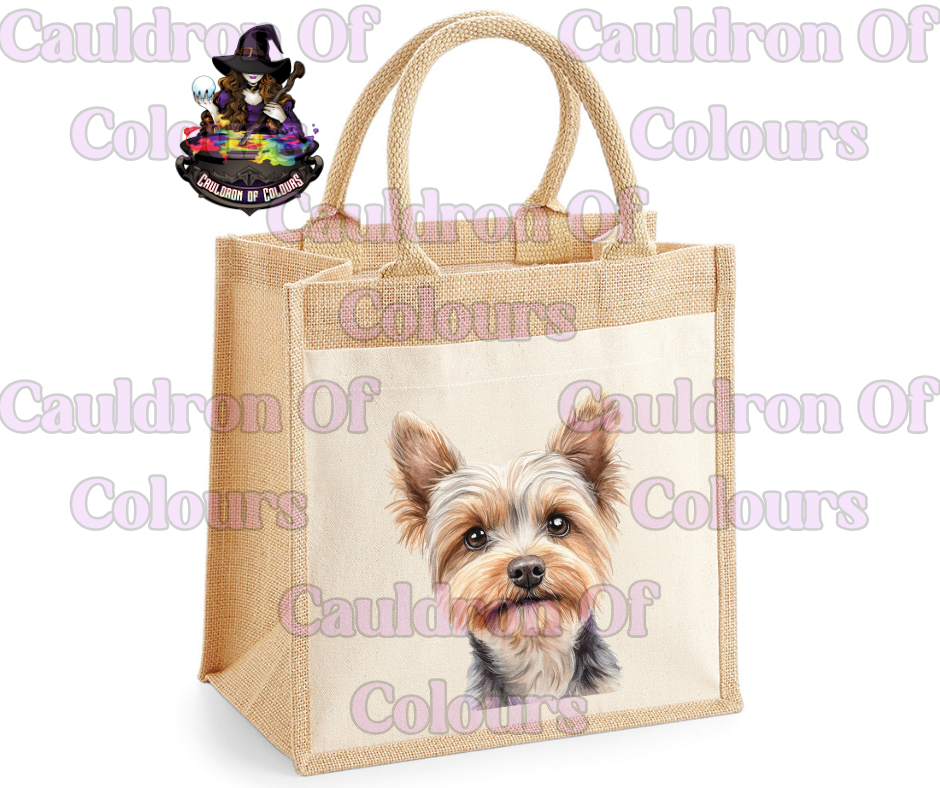 Yorkshire Terrier Jute Tote Bag