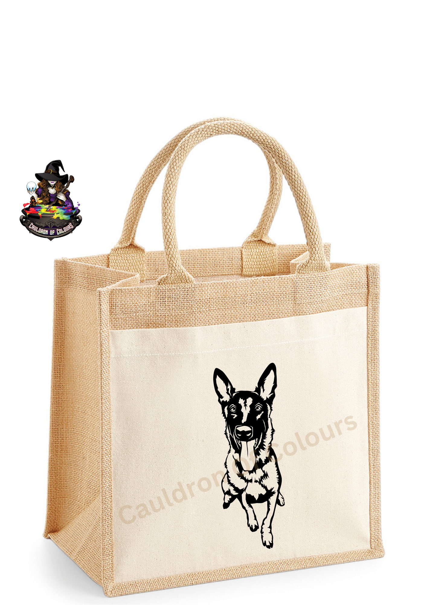 Belgian Malinois Jute Tote Bag